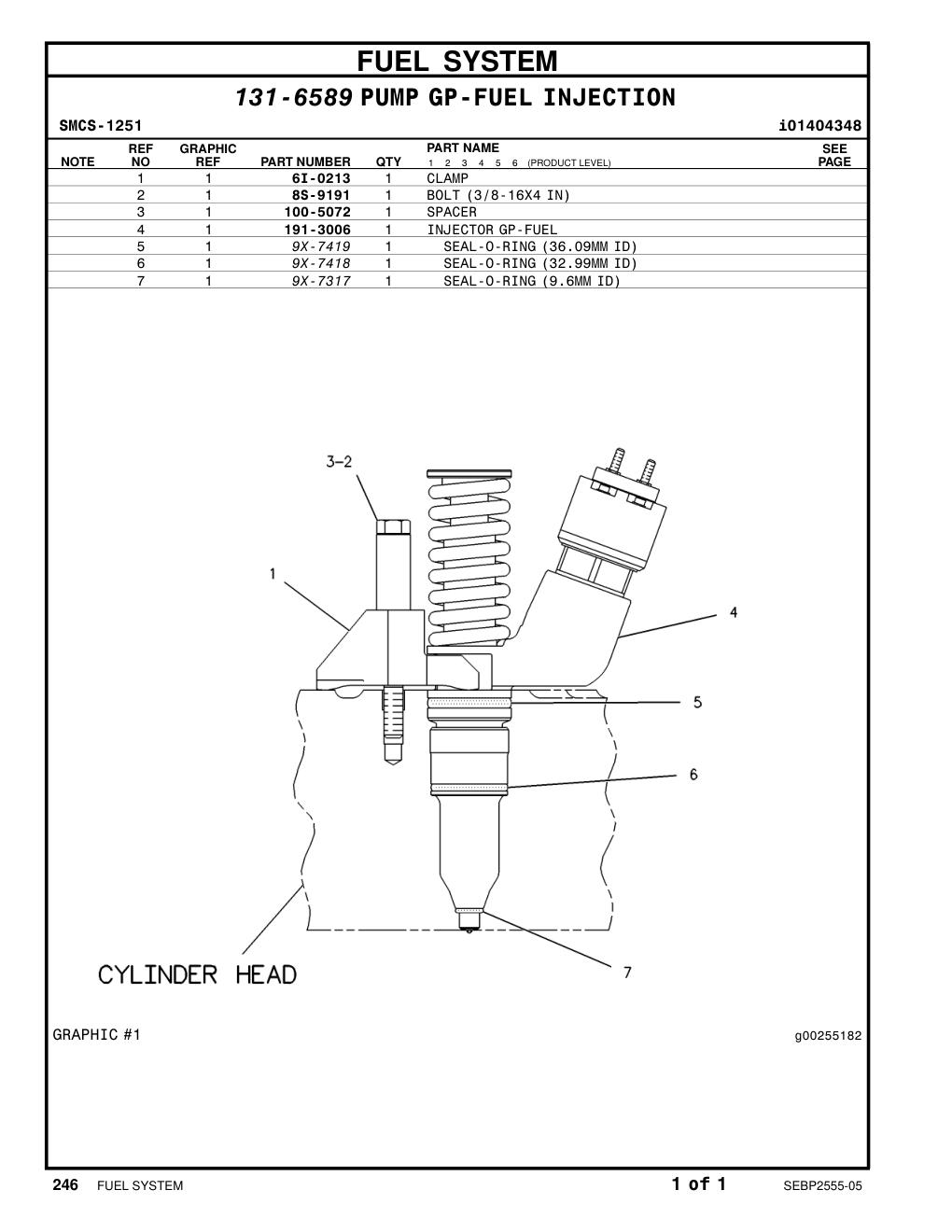 191-3006 INJECTOR GP-FUEL CAT parts manual diagram