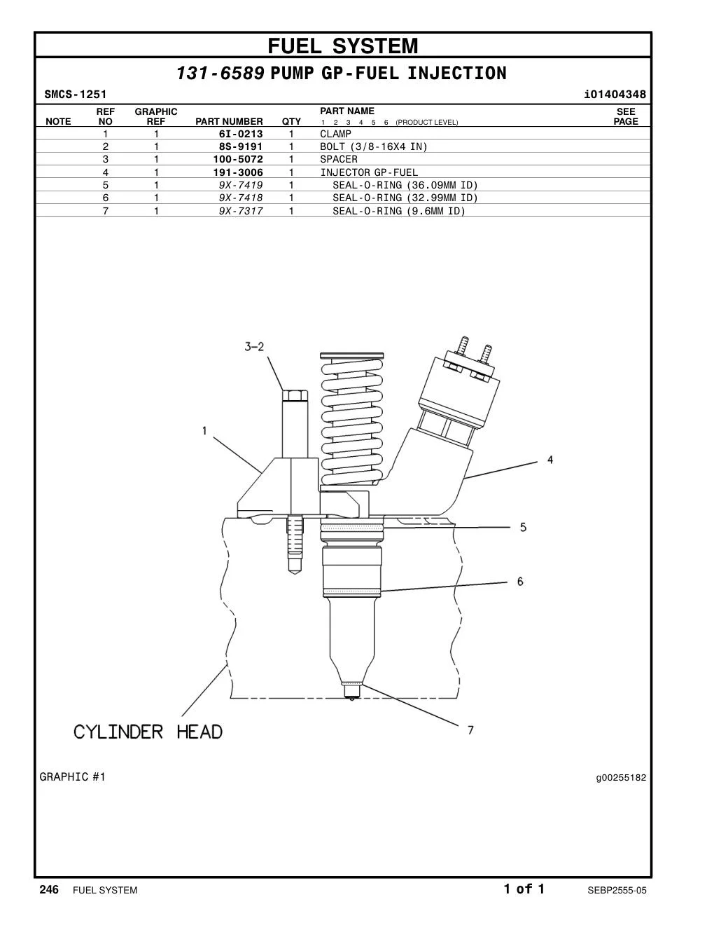 9X-7317 SEAL-O-RING CAT parts manual diagram