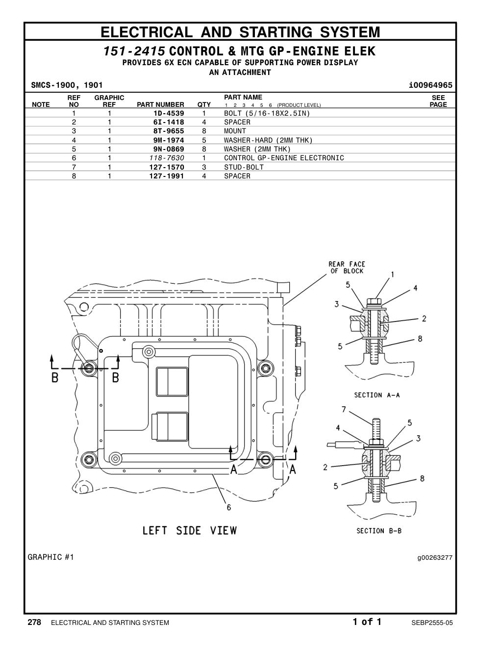118-7630 CONTROL GP-ENGINE ELECTRONIC CAT parts manual diagram