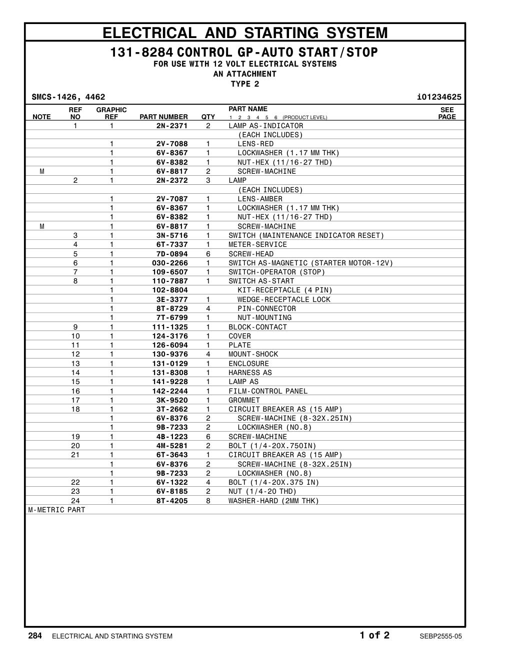 030-2266 SWITCH AS-MAGNETIC (STARTER MOTOR-12V) CAT parts manual diagram