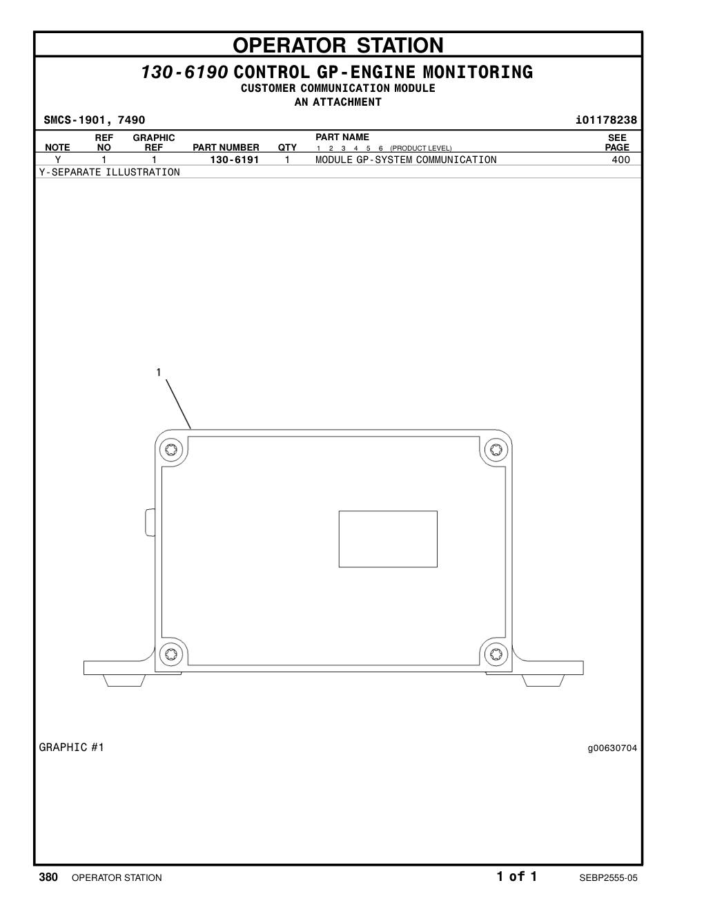 130-6191 MODULE GP-SYSTEM COMMUNICATION CAT parts manual diagram