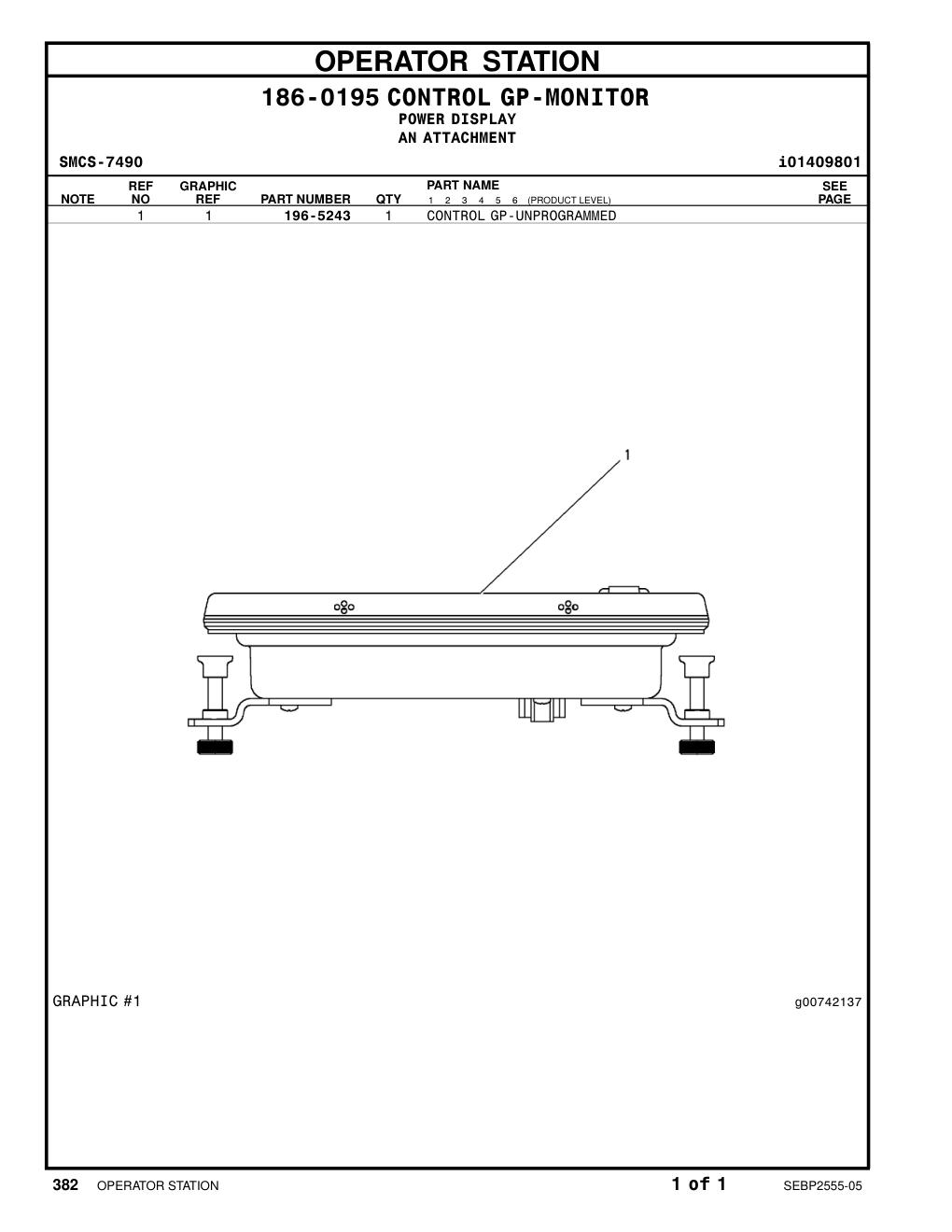 196-5243 CONTROL GP-UNPROGRAMMED CAT parts manual diagram