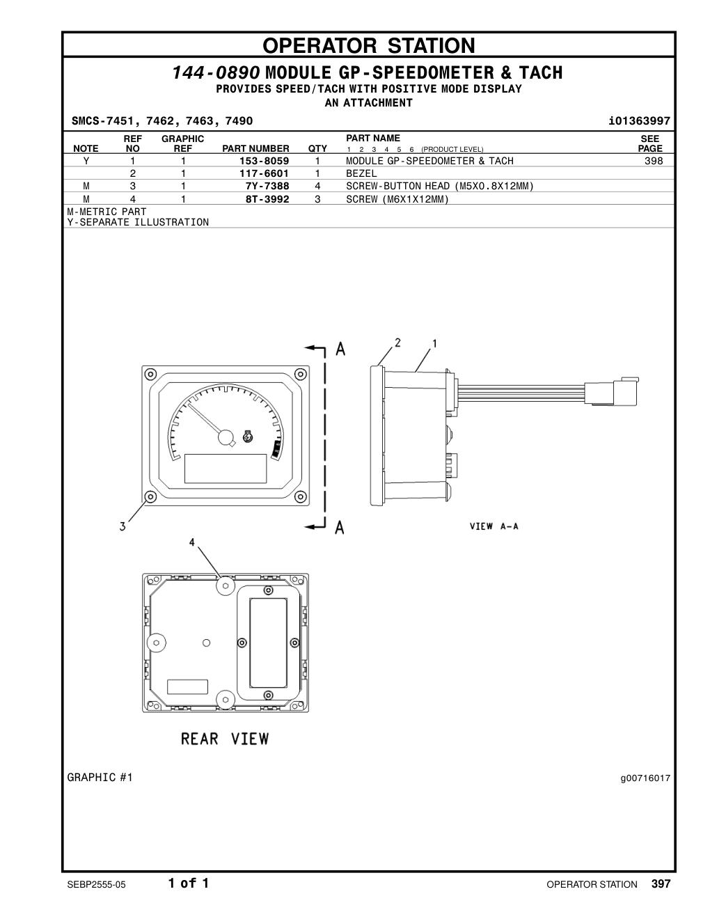 153-8059 - MODULE GP-SPEEDOMETER & TACH