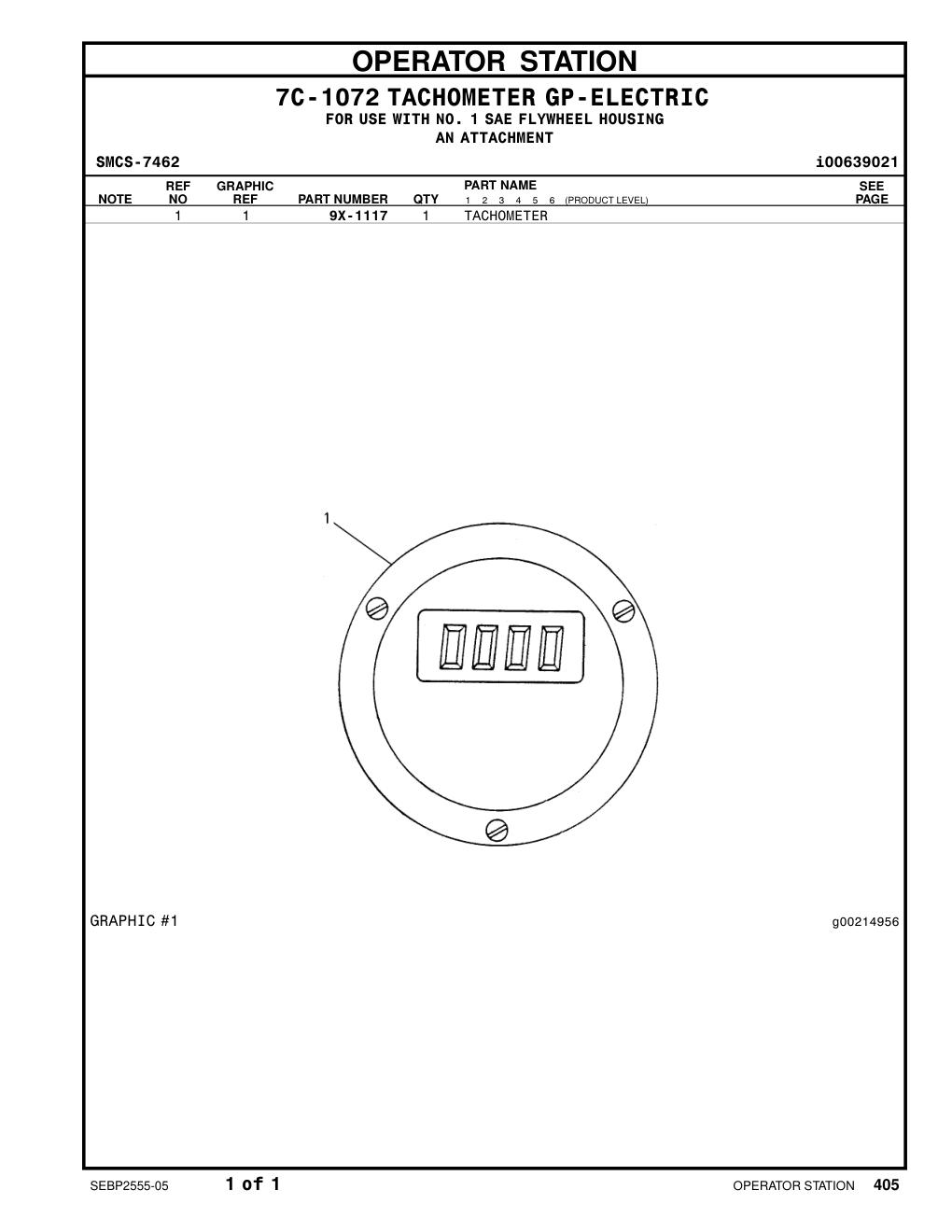 9X-1117 - TACHOMETER