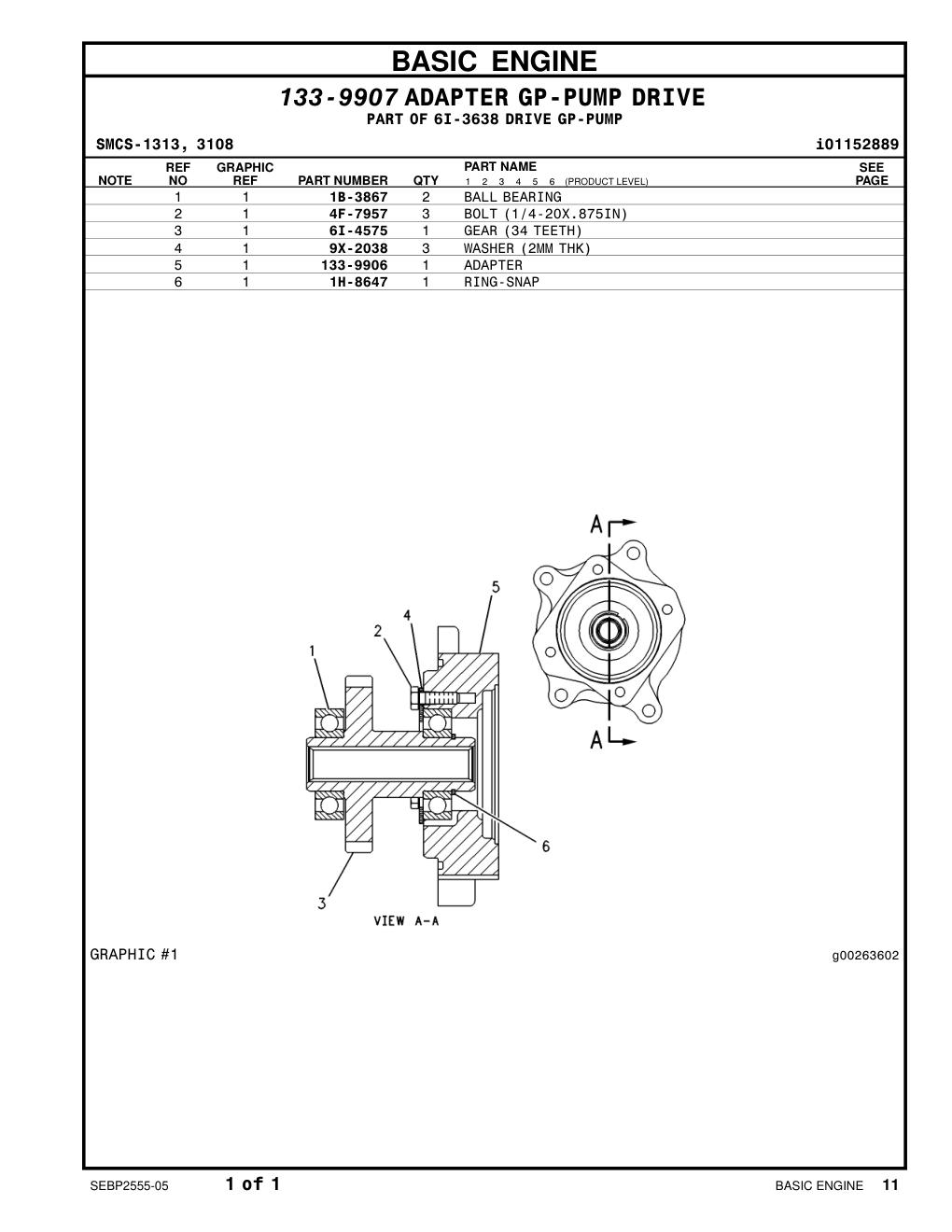 1H-8647 RING-SNAP CAT parts manual diagram