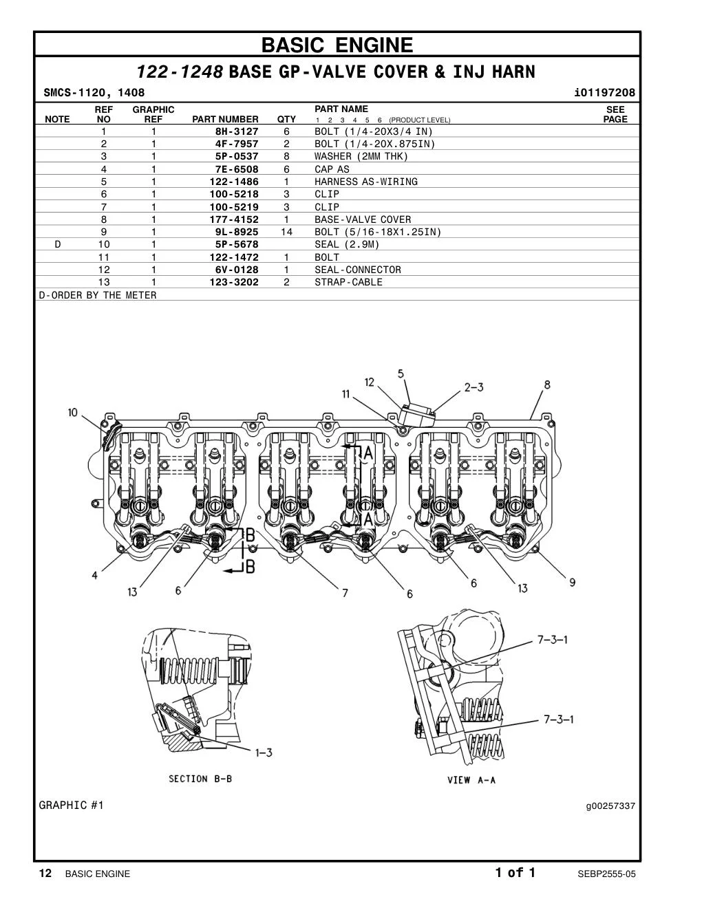 122-1472 BOLT (5/16-18X2.36-IN) CAT parts manual diagram