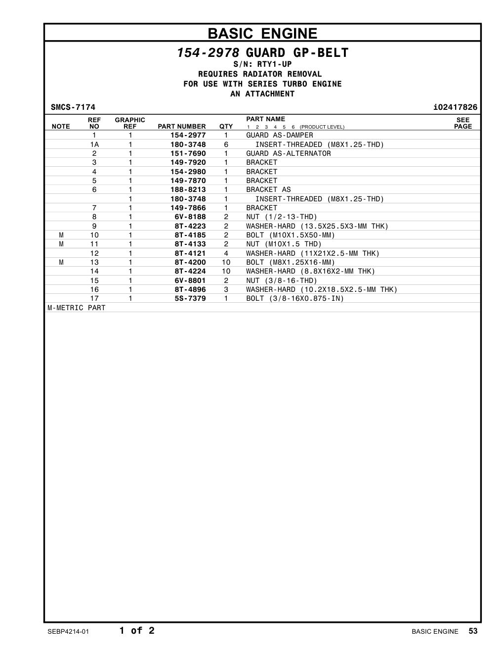 151-7690 GUARD AS-ALTERNATOR · S/N RTY1-UP CAT parts manual diagram