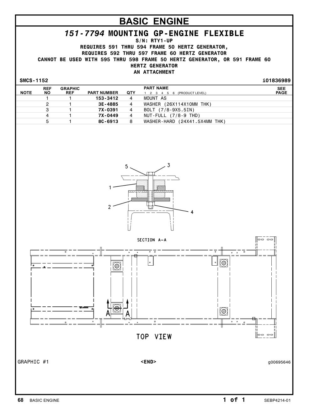 3E-4885 WASHER (26X114X10MM THK) · S/N RTY1-UP CAT parts manual diagram
