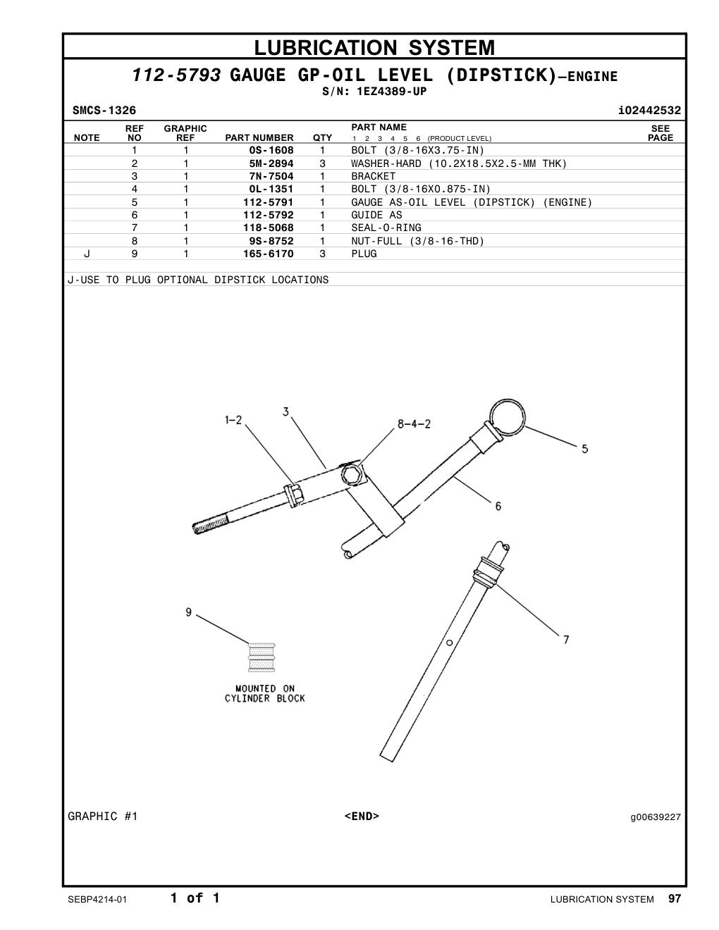 112-5792 GUIDE AS · S/N 1EZ4389-UP CAT parts manual diagram