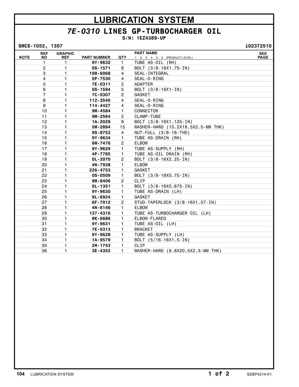 7E-0313 BRACKET · S/N 1EZ4389-UP CAT parts manual diagram
