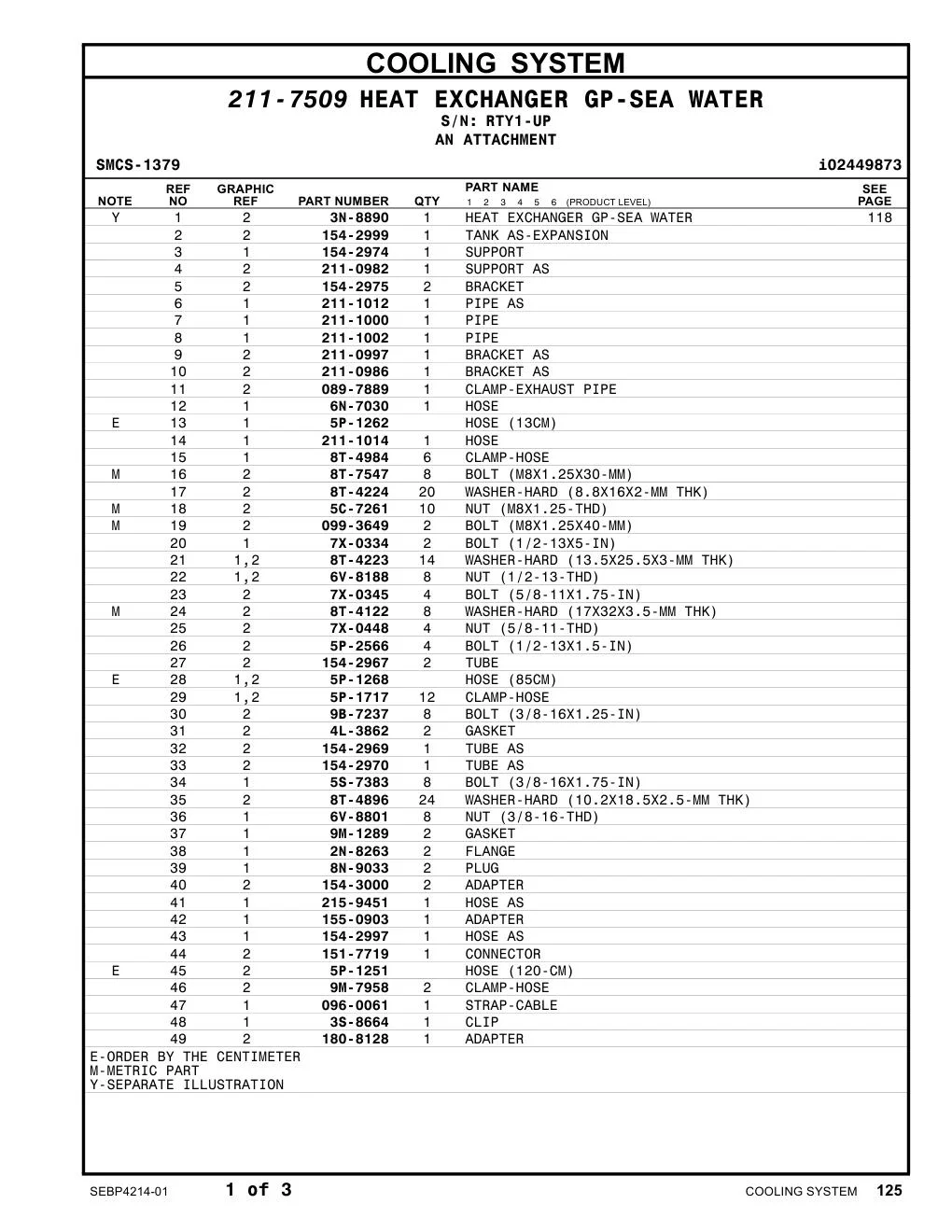 3N-8890 - HEAT EXCHANGER GP-SEA WATER