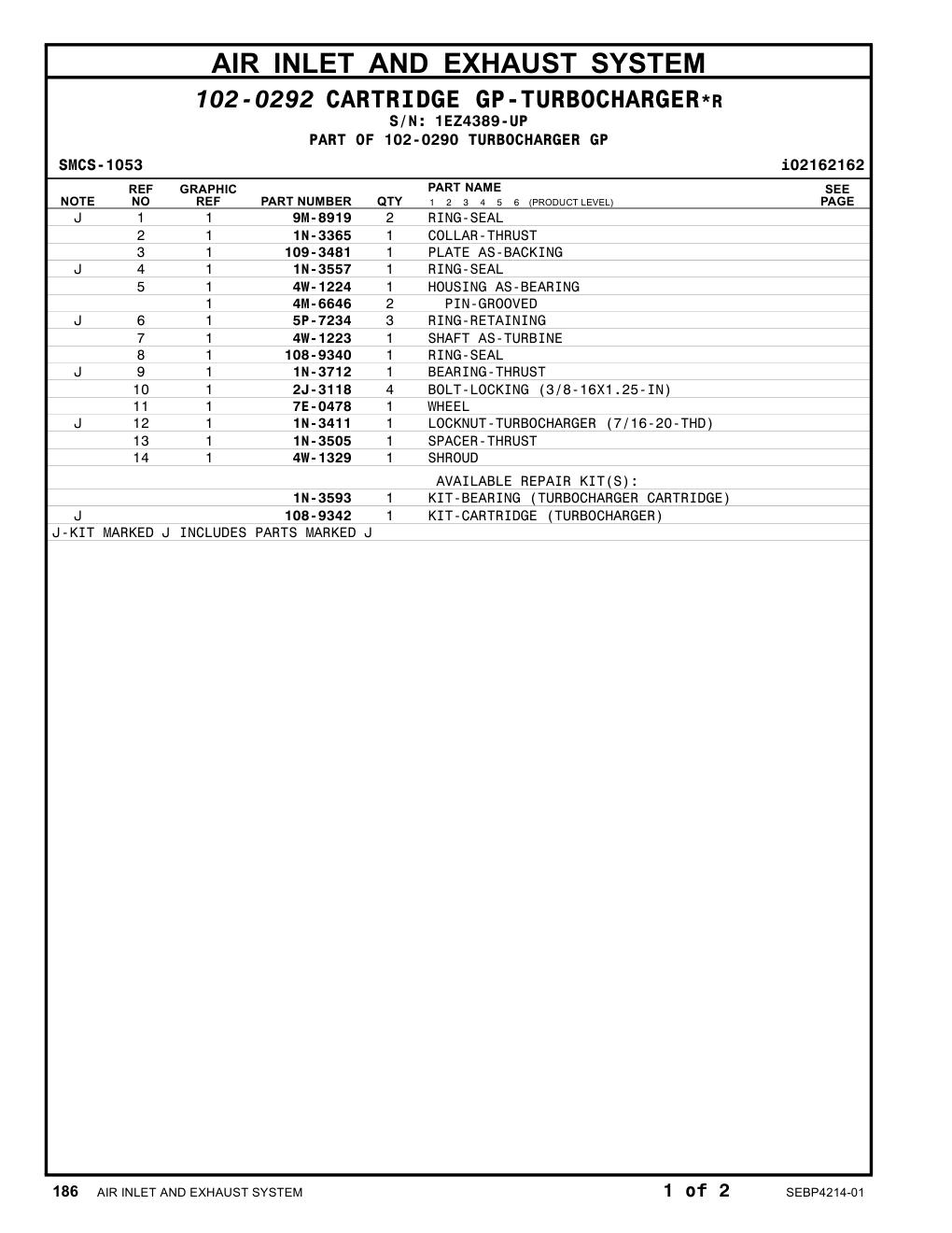 4W-1329 SHROUD · S/N 1EZ4389-UP CAT parts manual diagram