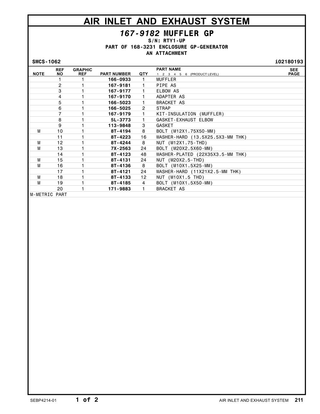 167-9177 ELBOW AS · S/N RTY1-UP CAT parts manual diagram
