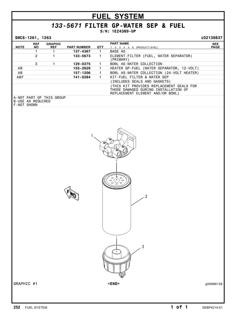 137-4367 BASE AS · S/N 1EZ4389-UP CAT parts manual diagram