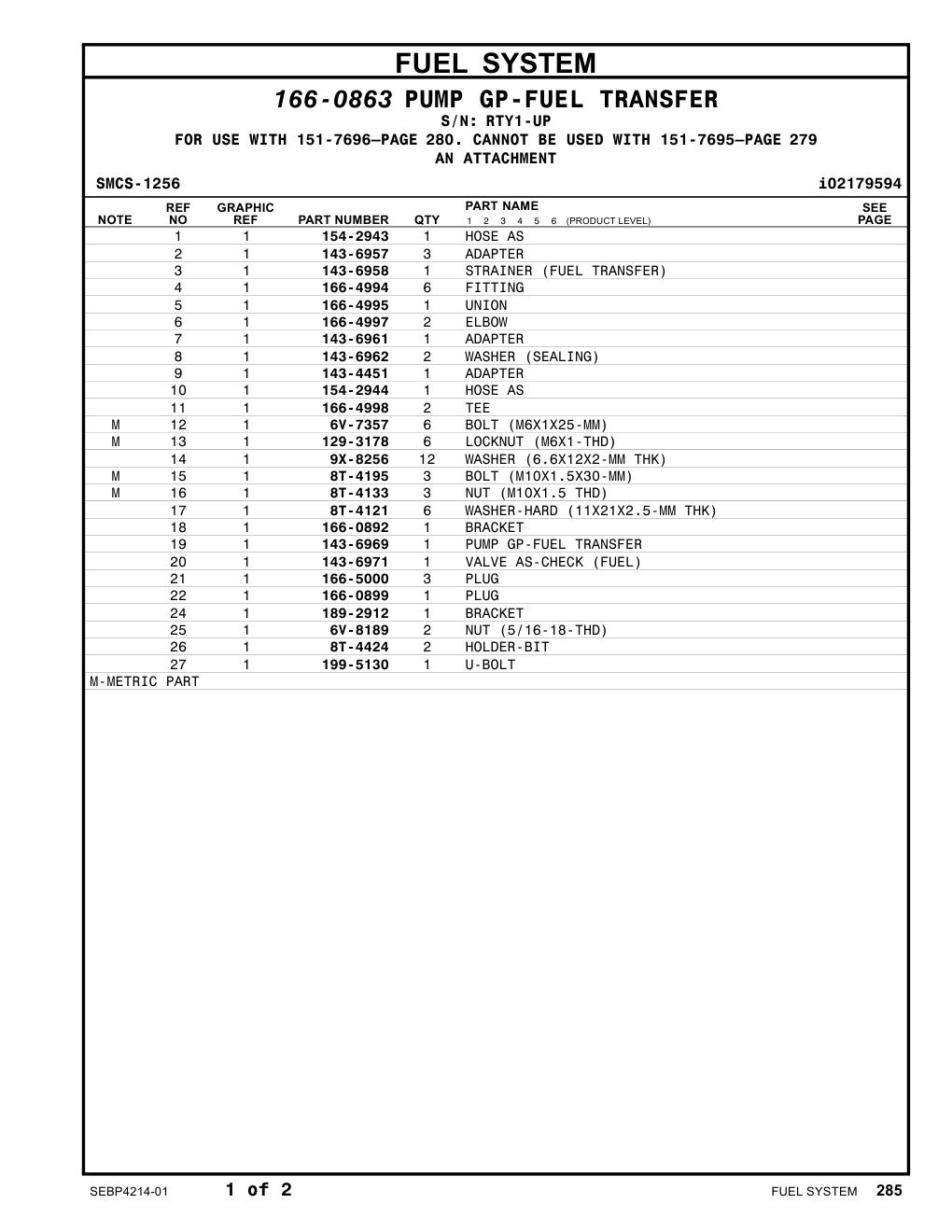 8T-4424 HOLDER-BIT · S/N RTY1-UP CAT parts manual diagram