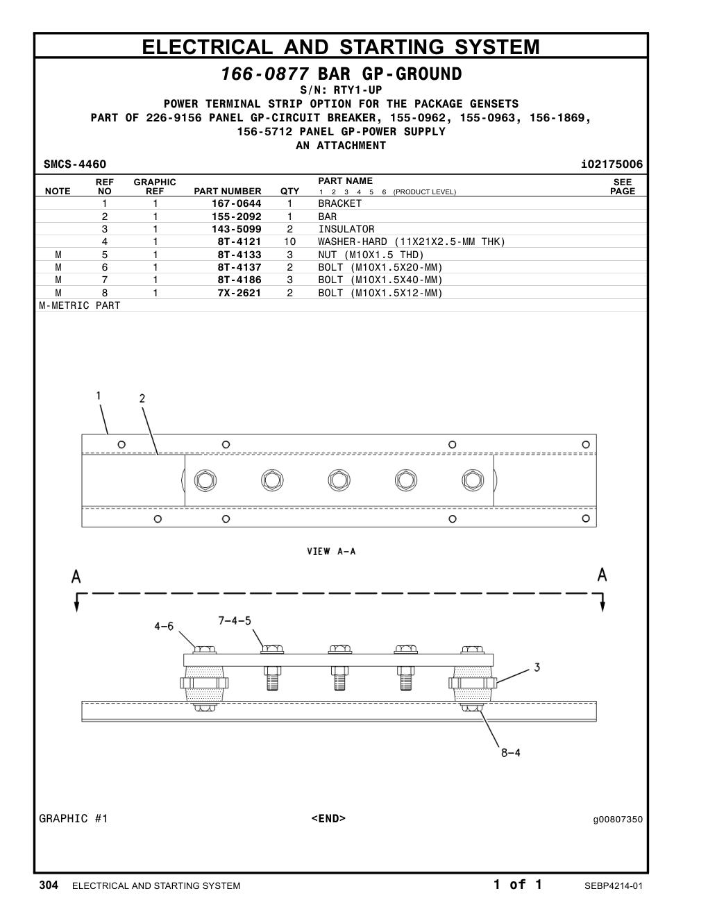 143-5099 INSULATOR · S/N RTY1-UP CAT parts manual diagram