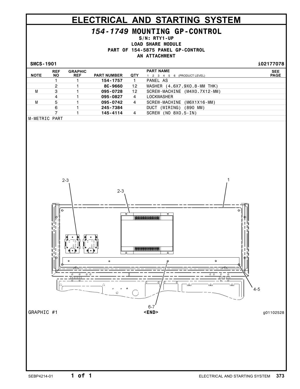 245-7384 DUCT (WIRING) (290-MM) · S/N RTY1-UP CAT parts manual diagram