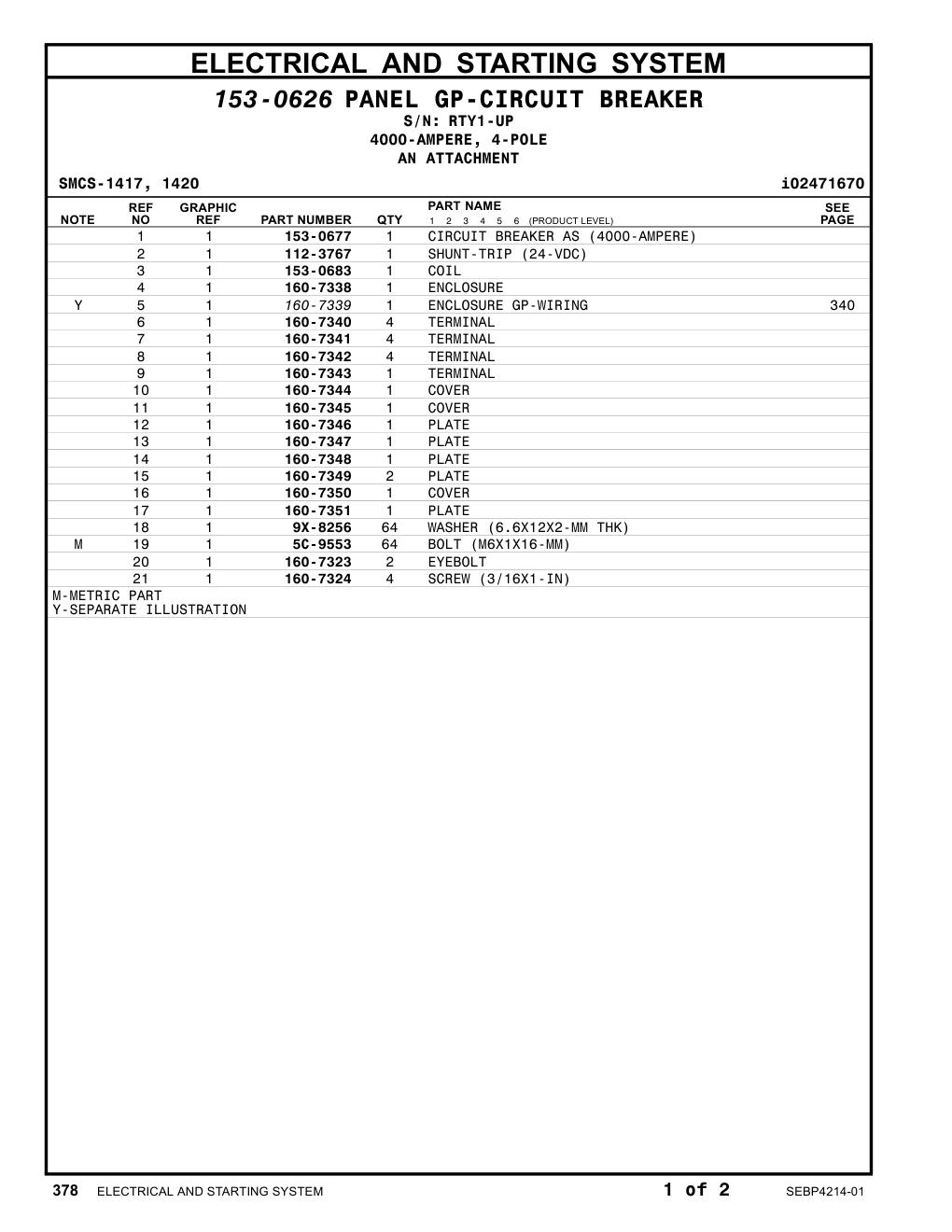 112-3767 SHUNT-TRIP (24-VDC) · S/N RTY1-UP CAT parts manual diagram