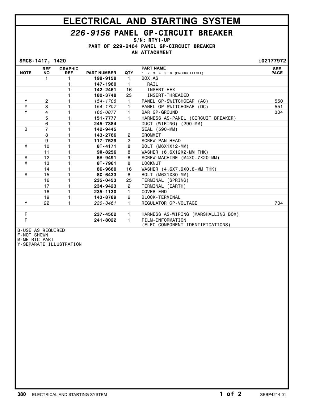 147-1960 RAIL · S/N RTY1-UP CAT parts manual diagram