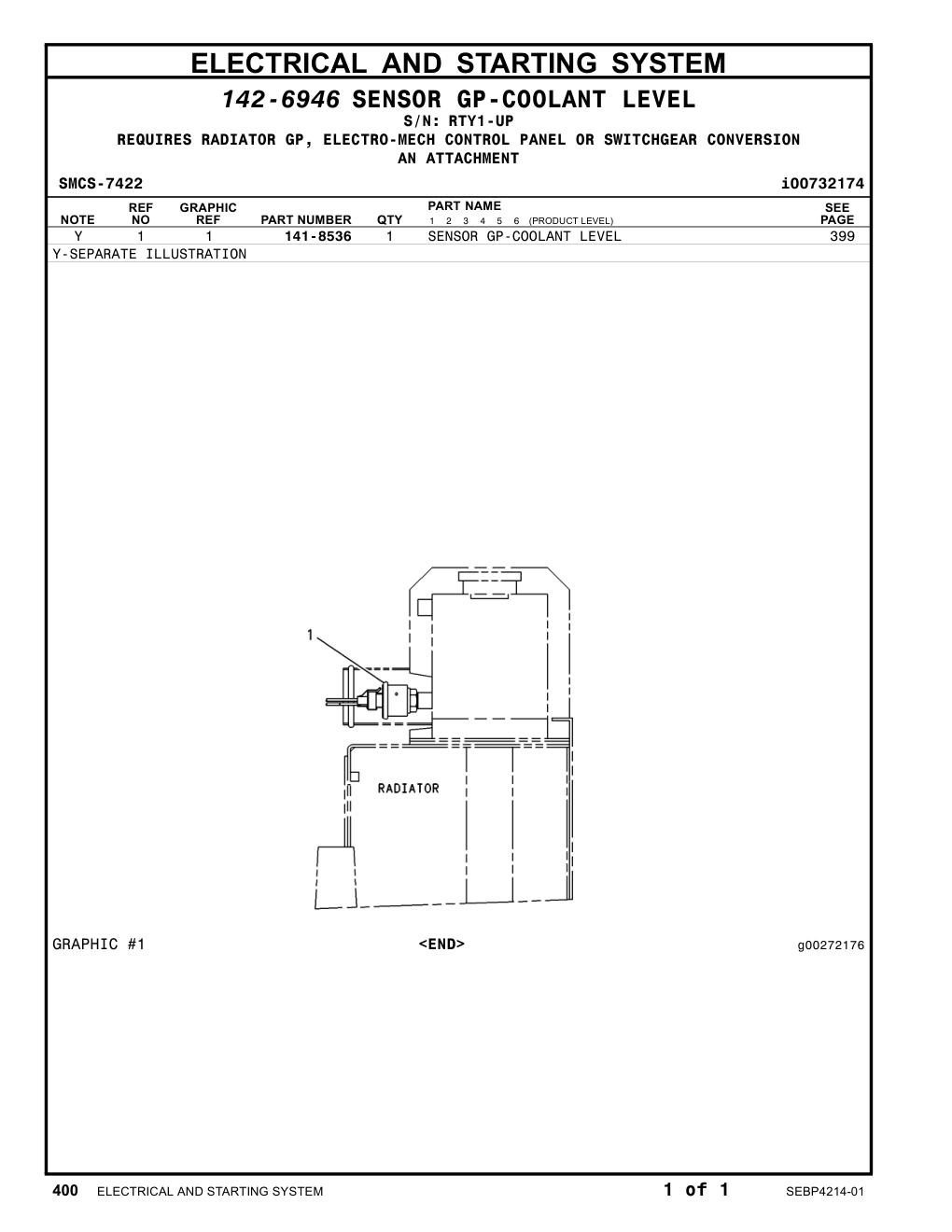 141-8536 - SENSOR GP-COOLANT LEVEL