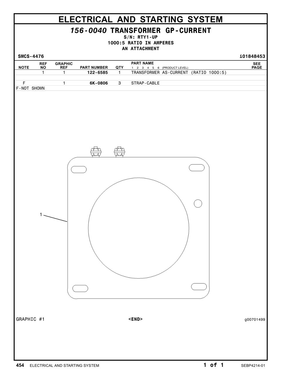 122-6585 - TRANSFORMER AS-CURRENT (RATIO 1000:5)
