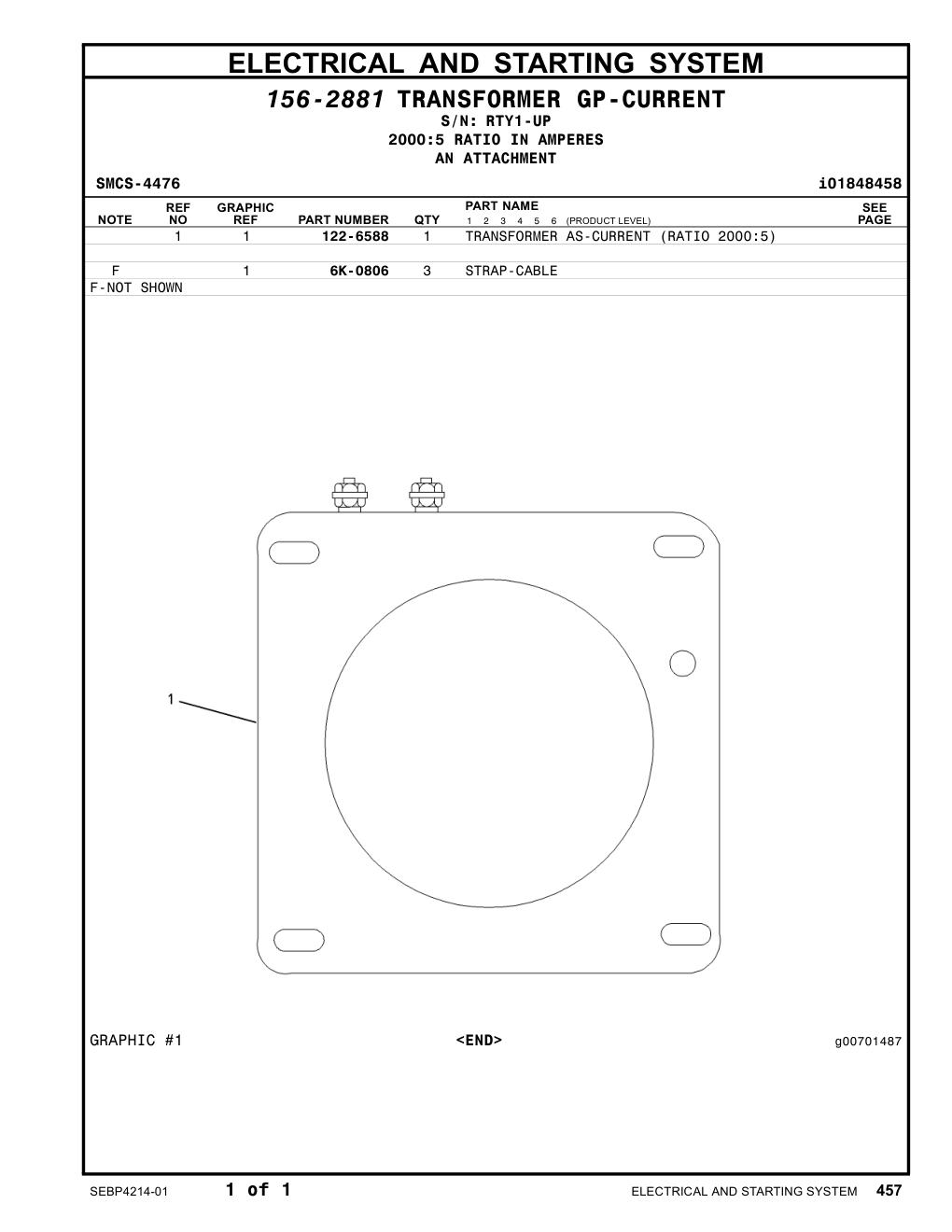 122-6588 - TRANSFORMER AS-CURRENT (RATIO 2000:5)
