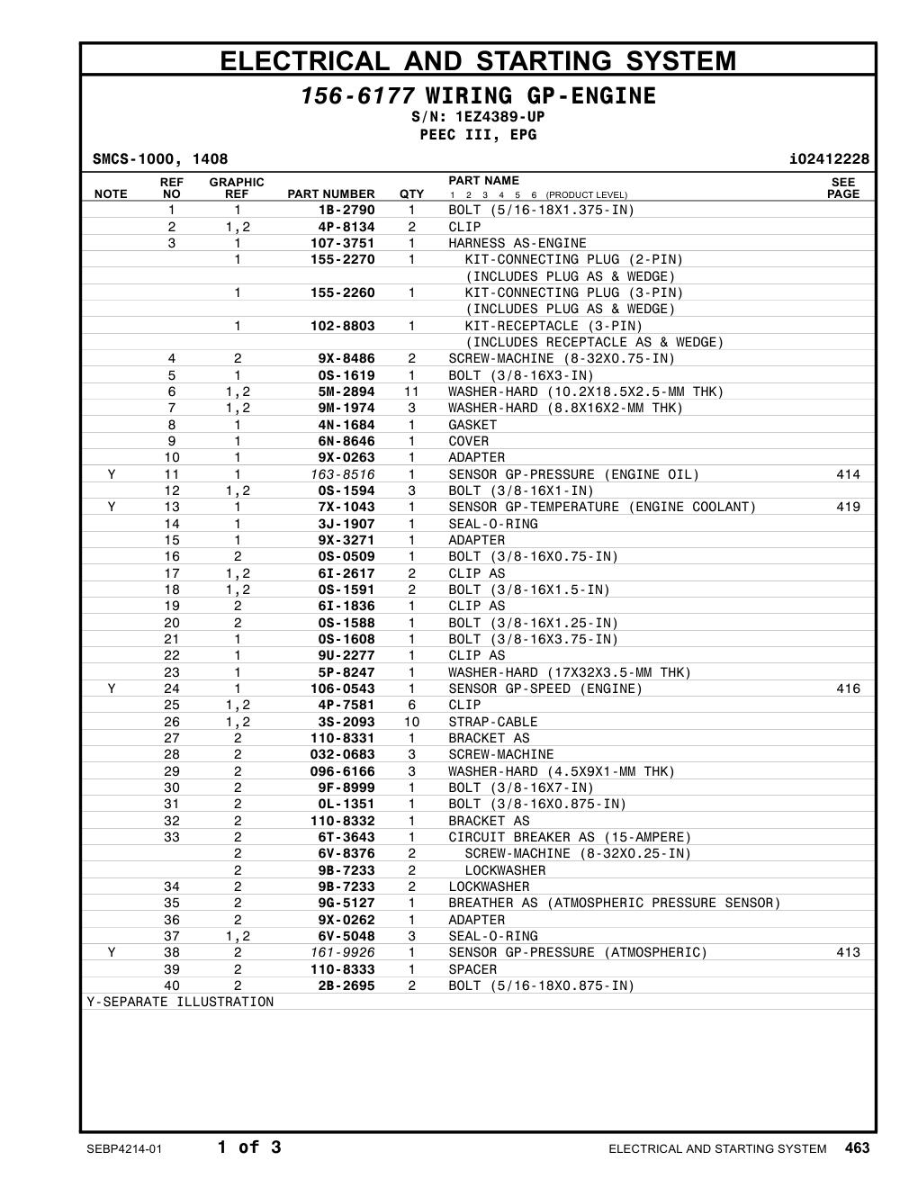 6N-8646 COVER · S/N 1EZ4389-UP CAT parts manual diagram