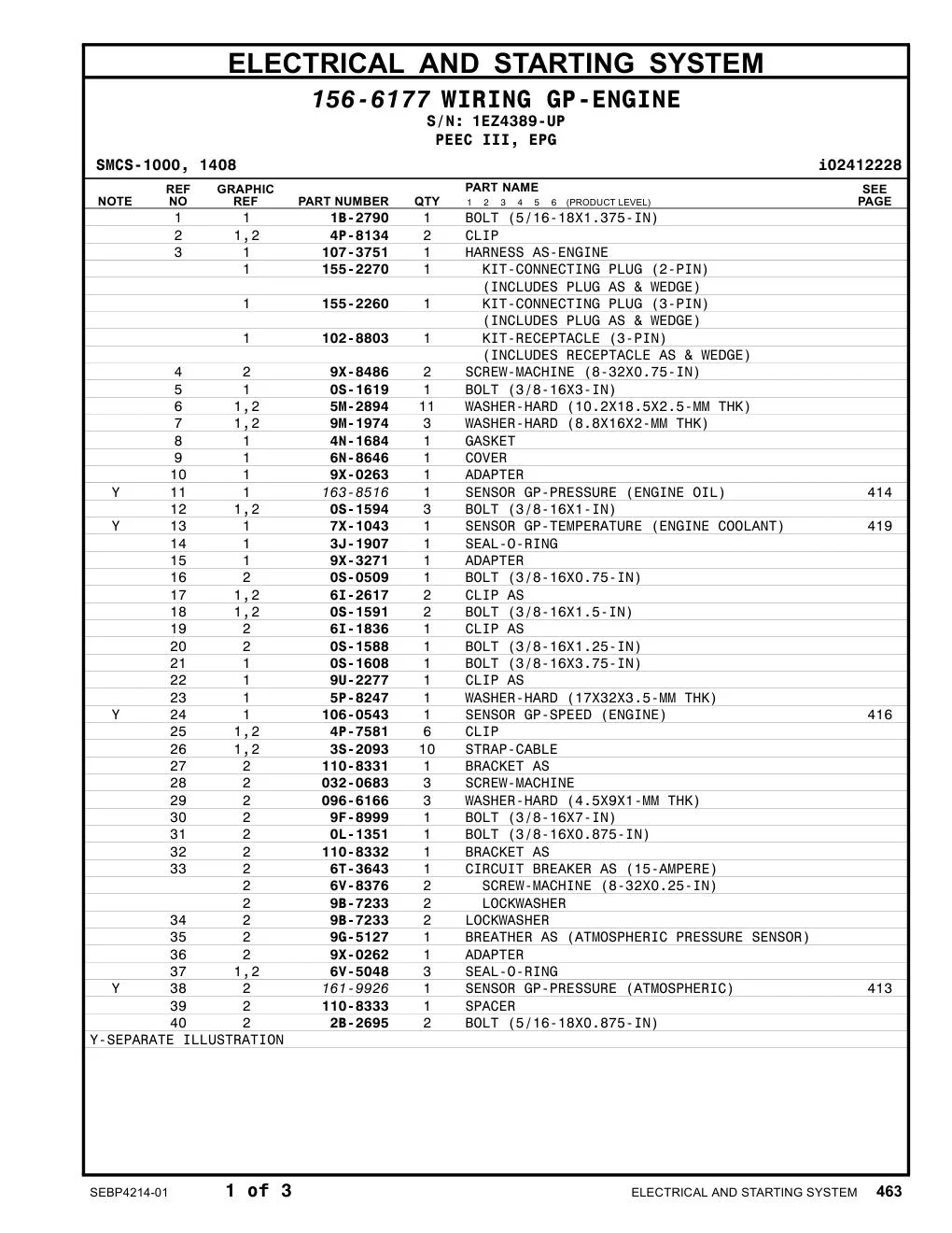 9G-5127 BREATHER AS · S/N 1EZ4389-UP CAT parts manual diagram
