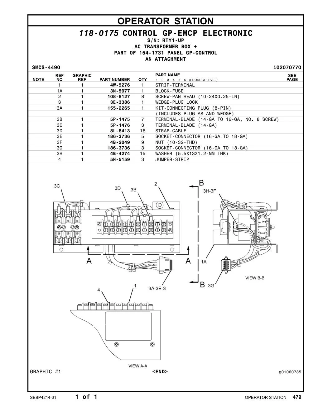 5P-1475 - TERMINAL-BLADE (14-GA TO 16-GA, NO. 8 SCREW)