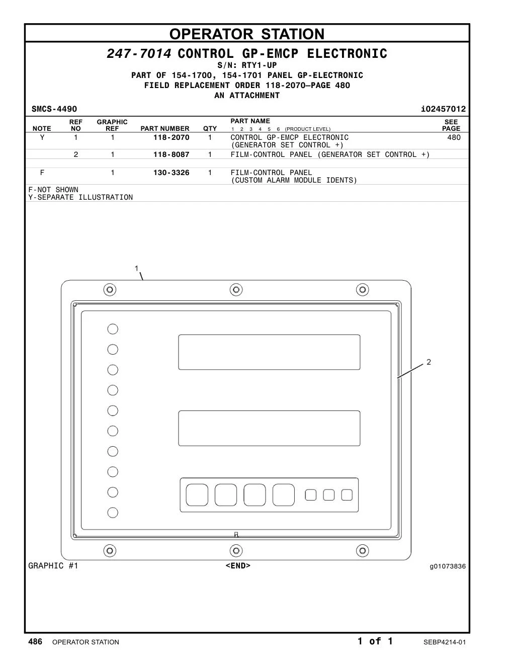 118-2070 - CONTROL GP-EMCP ELECTRONIC (GENERATOR SET CONTROL +)