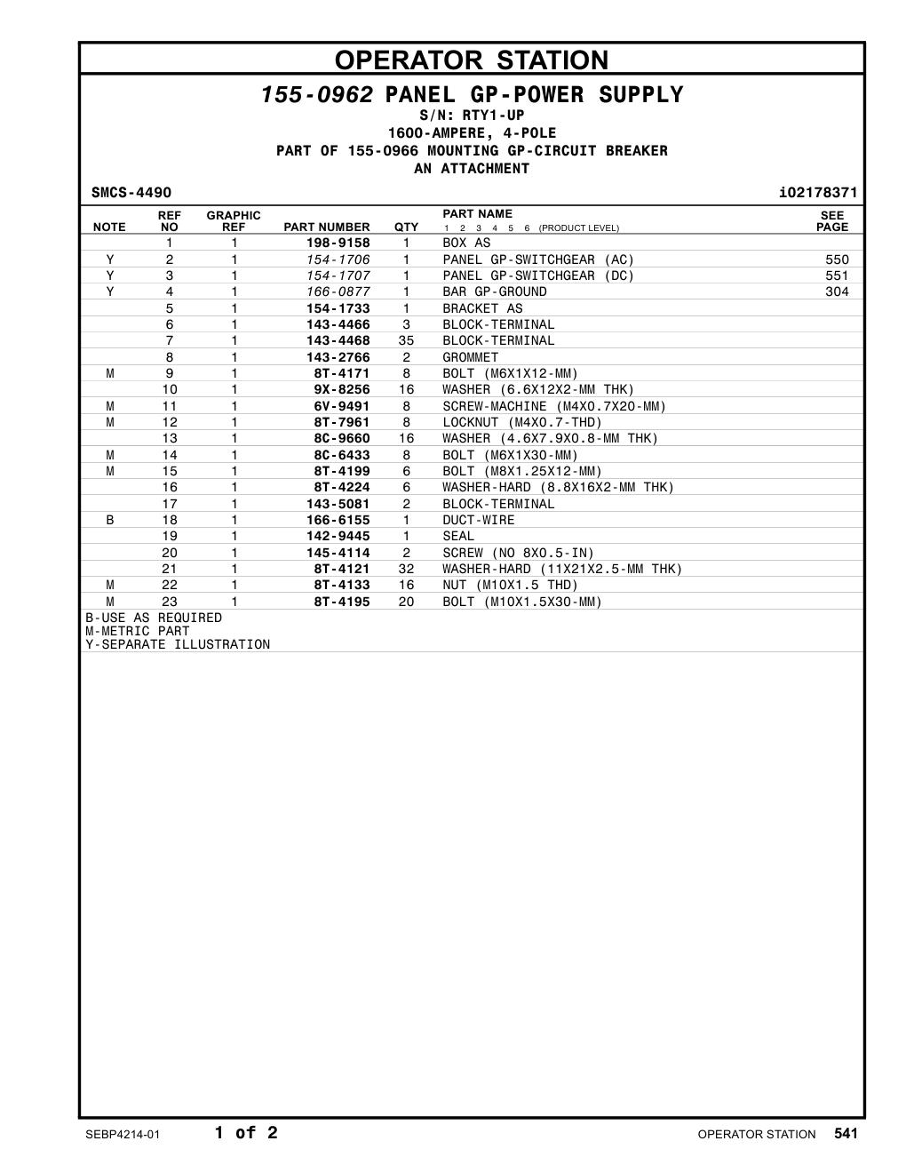 143-5081 BLOCK-TERMINAL · S/N RTY1-UP CAT parts manual diagram