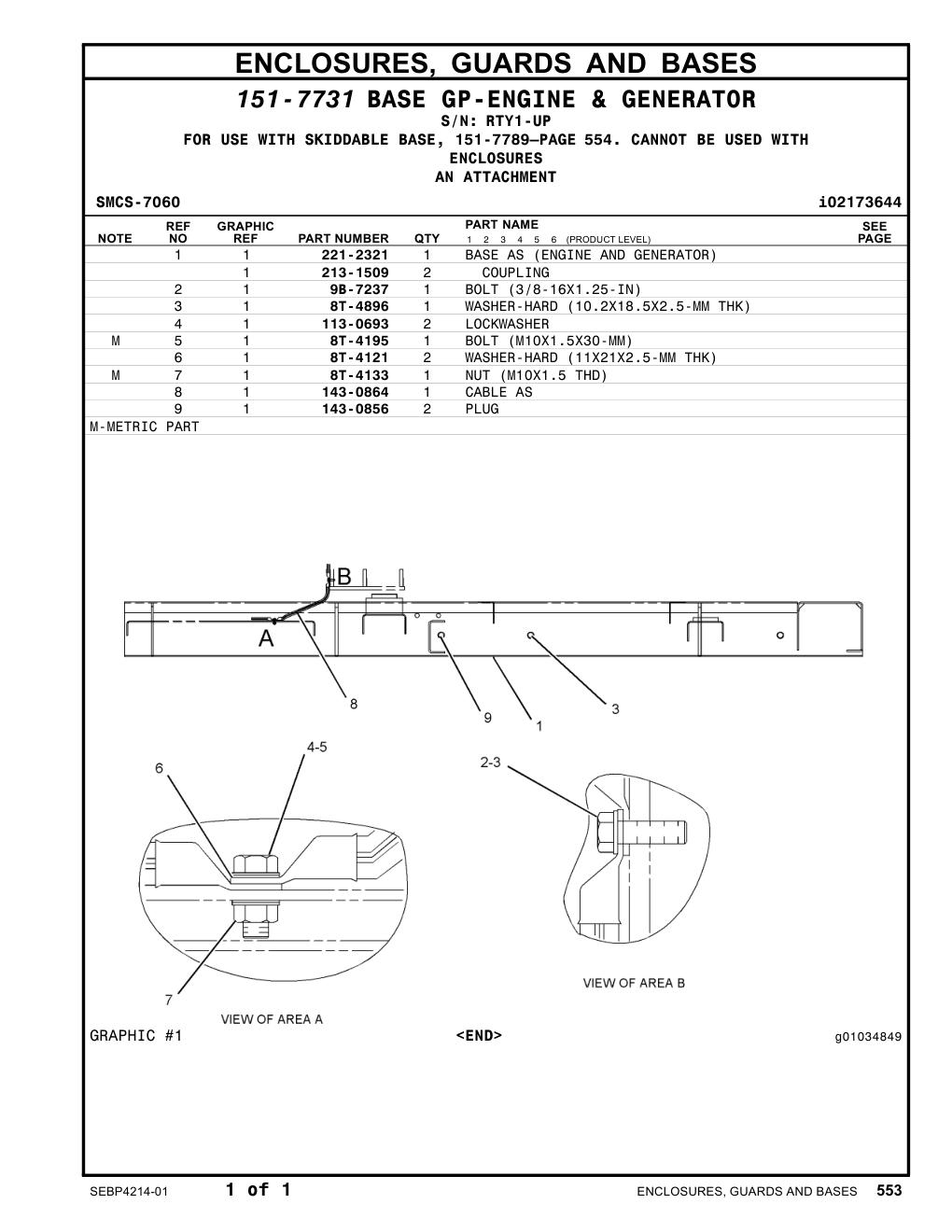 213-1509 COUPLING · S/N RTY1-UP CAT parts manual diagram