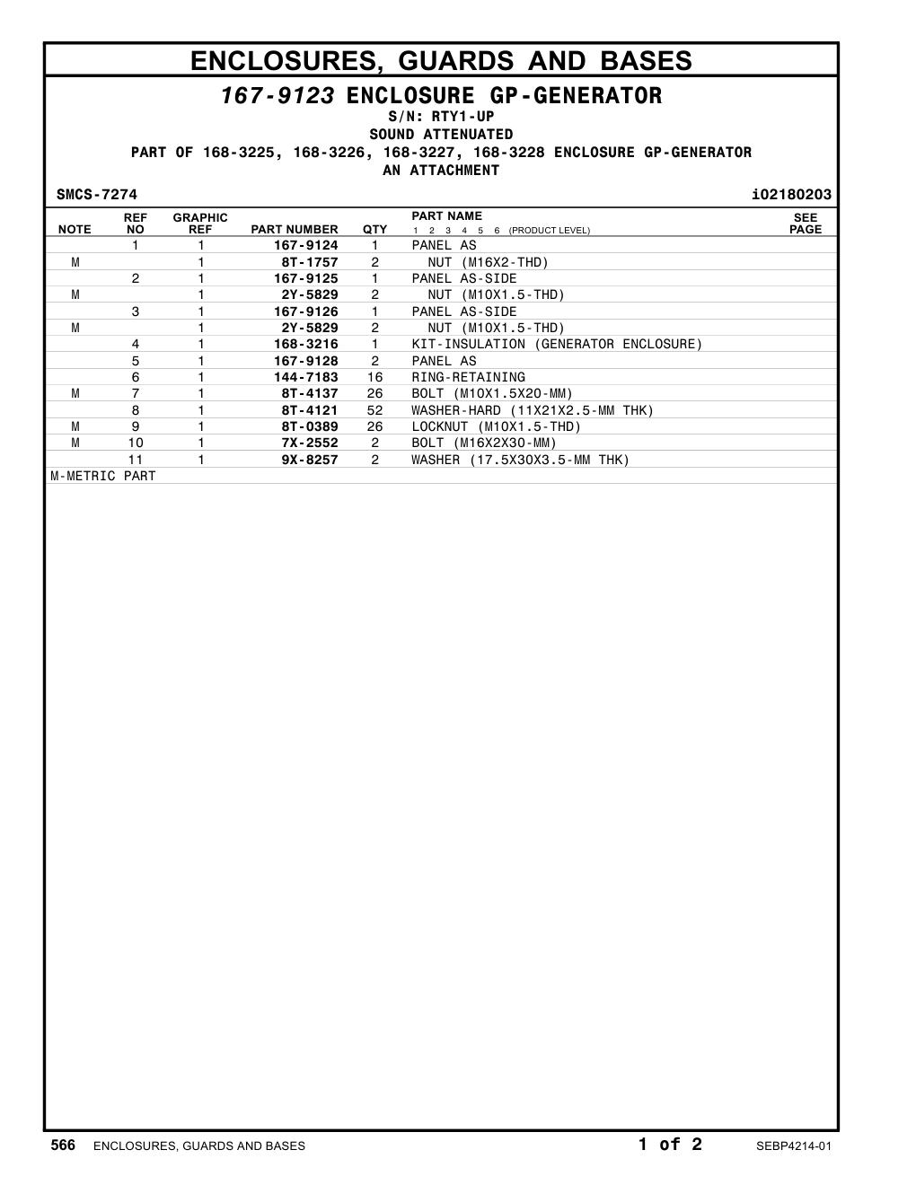 167-9126 PANEL AS-SIDE · S/N RTY1-UP CAT parts manual diagram