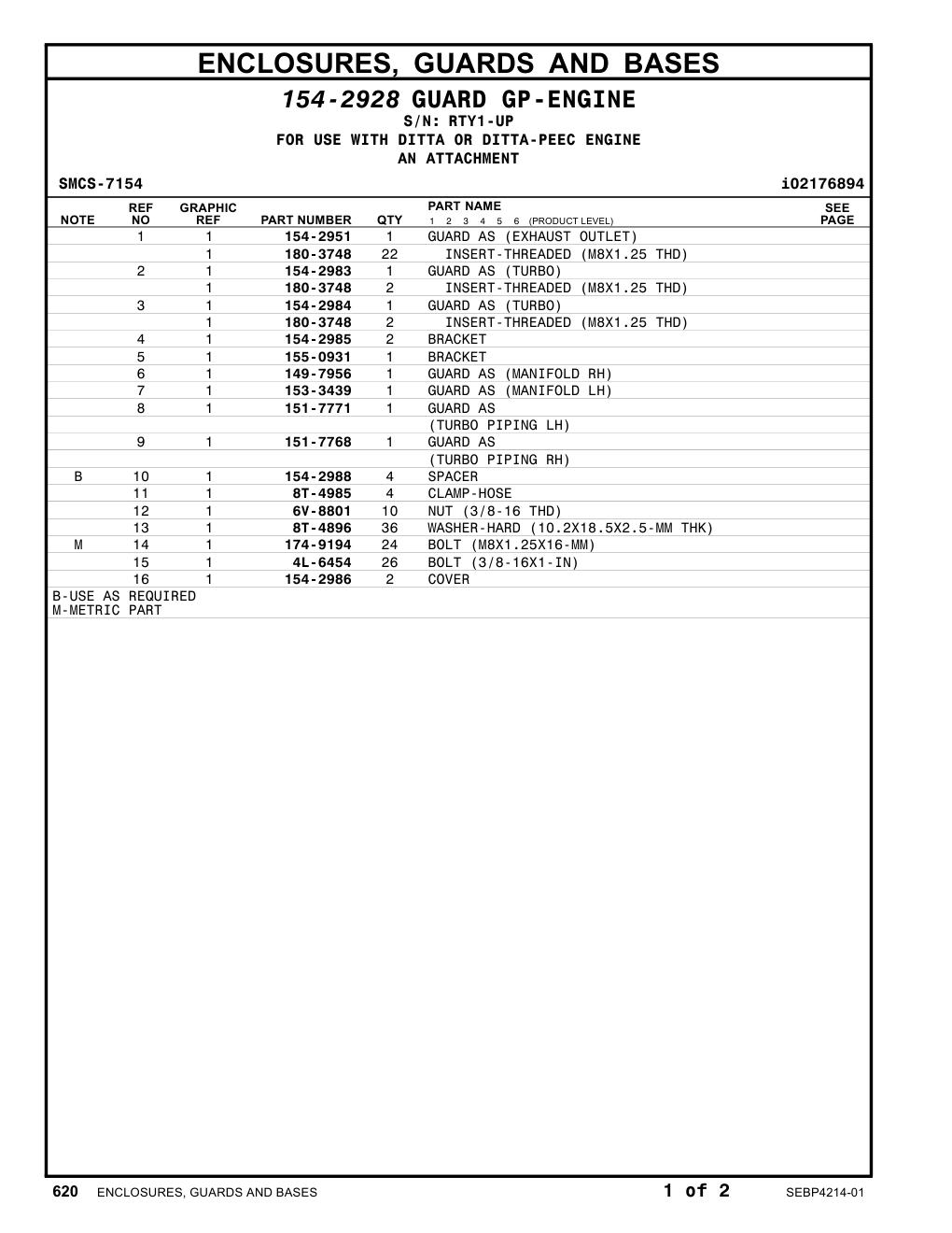 153-3439 GUARD AS (MANIFOLD LH) · S/N RTY1-UP CAT parts manual diagram