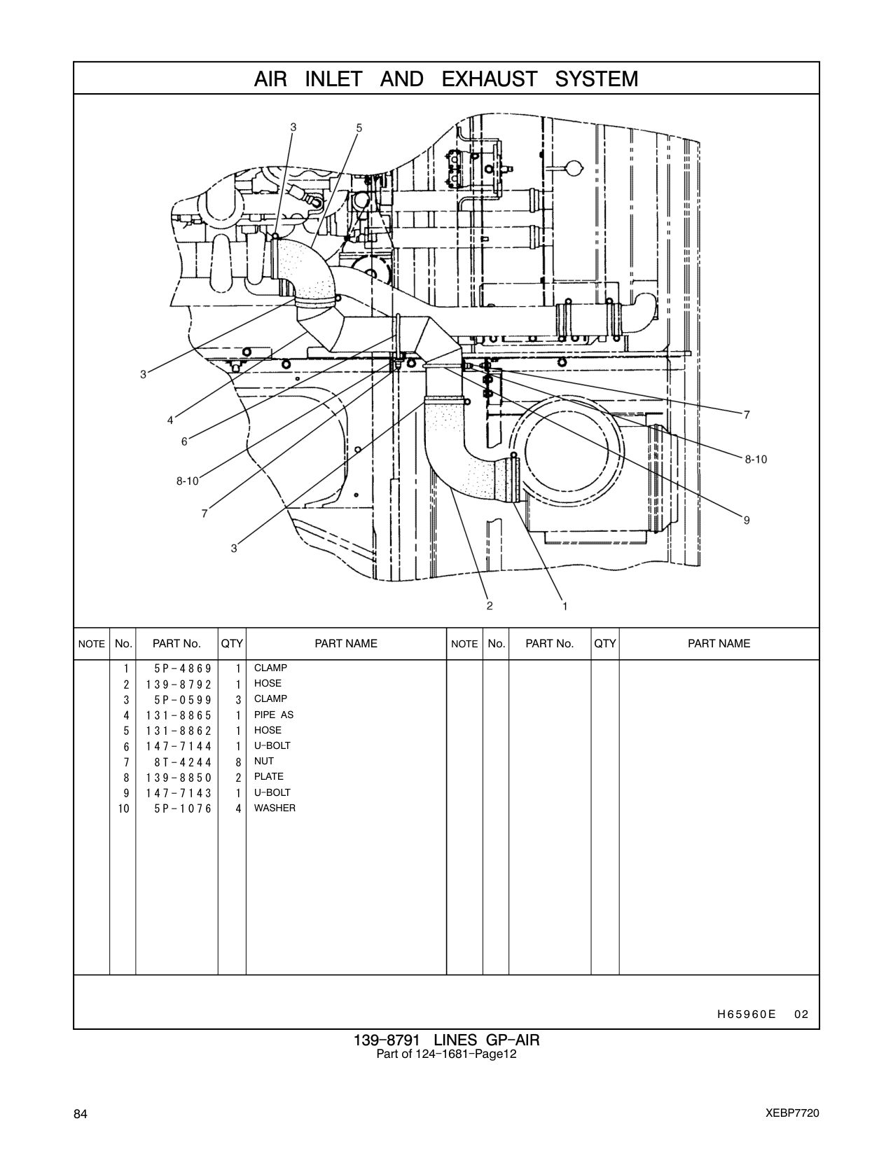 147-7144 U-BOLT CAT parts manual diagram