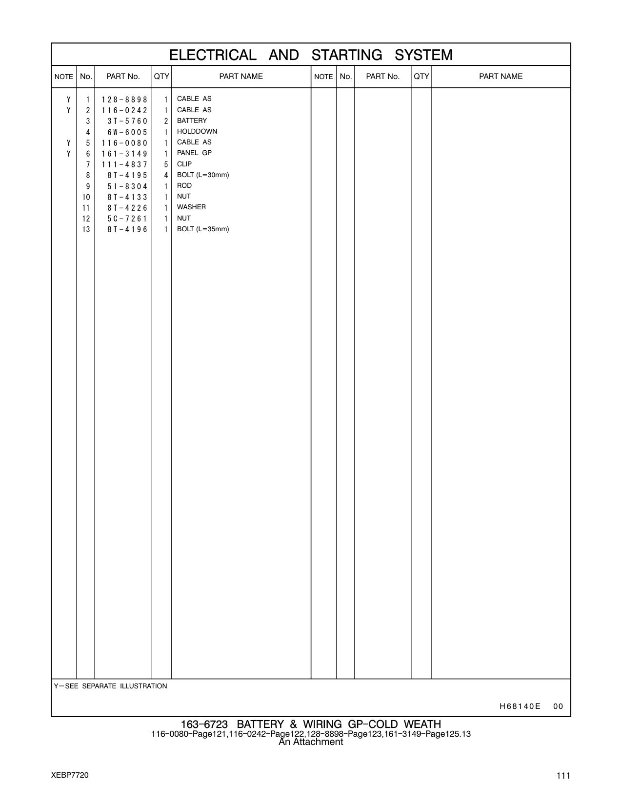 116-0242 CABLE AS CAT parts manual diagram