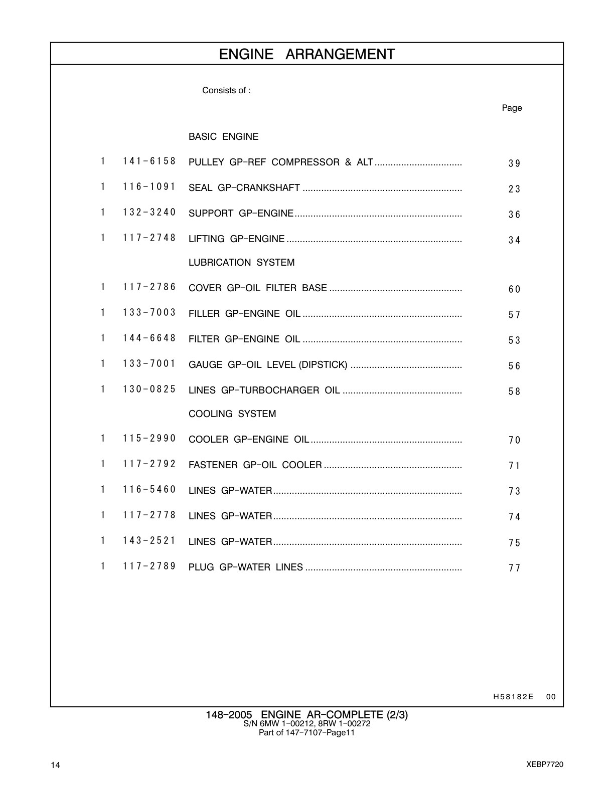 141-6158 PULLEY GP-REF COMPRESSOR & ALT CAT parts manual diagram