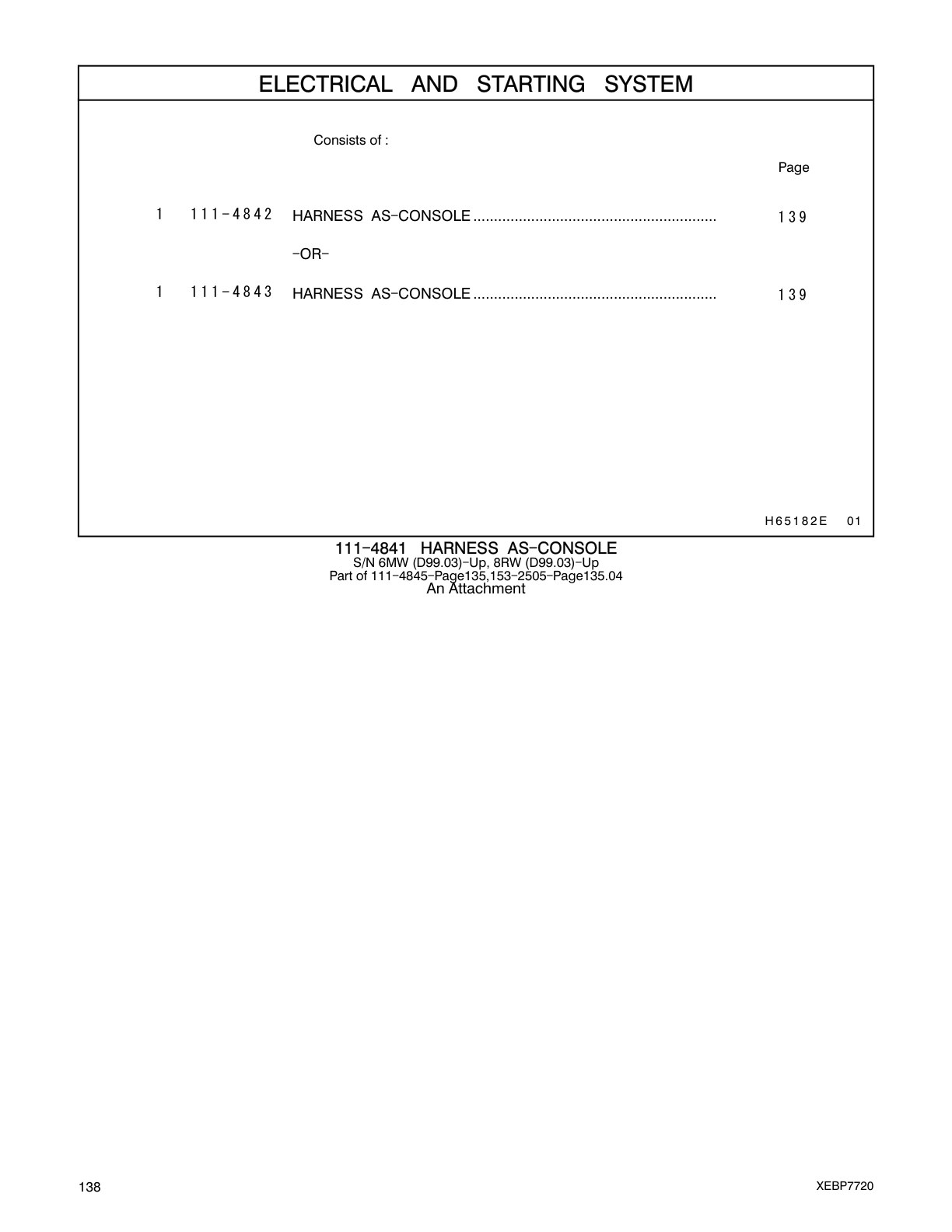 111-4842 - HARNESS AS-CONSOLE