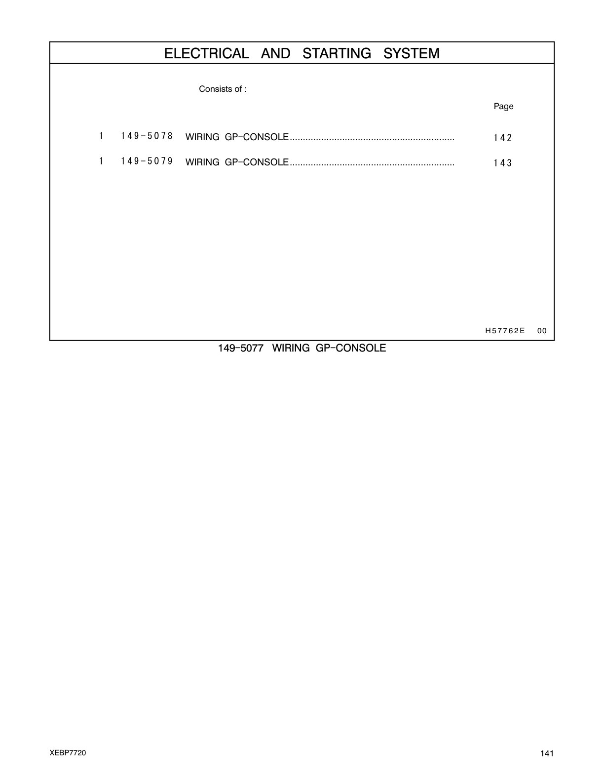 149-5079 - WIRING GP-CONSOLE
