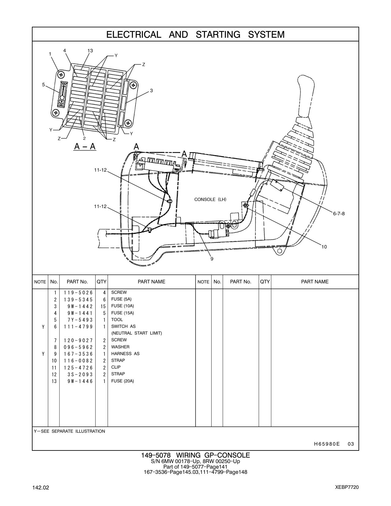 167-3536 HARNESS AS CAT parts manual diagram