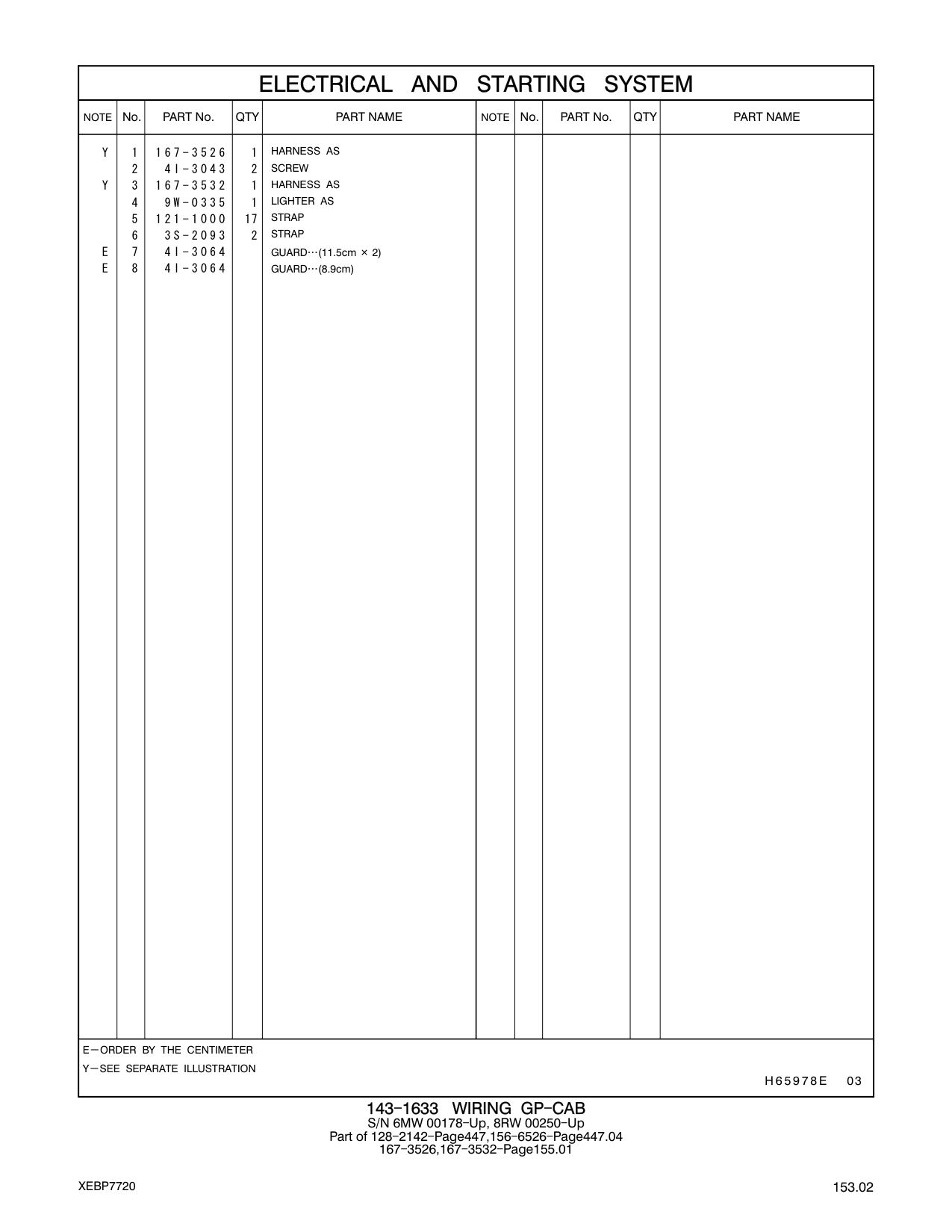 167-3532 HARNESS AS CAT parts manual diagram