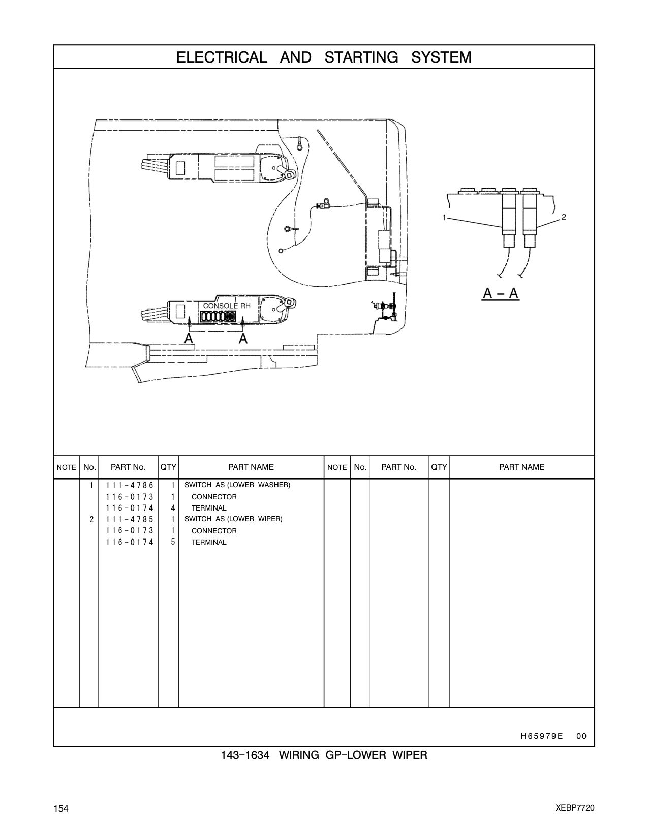 111-4786 - SWITCH AS (LOWER WASHER)