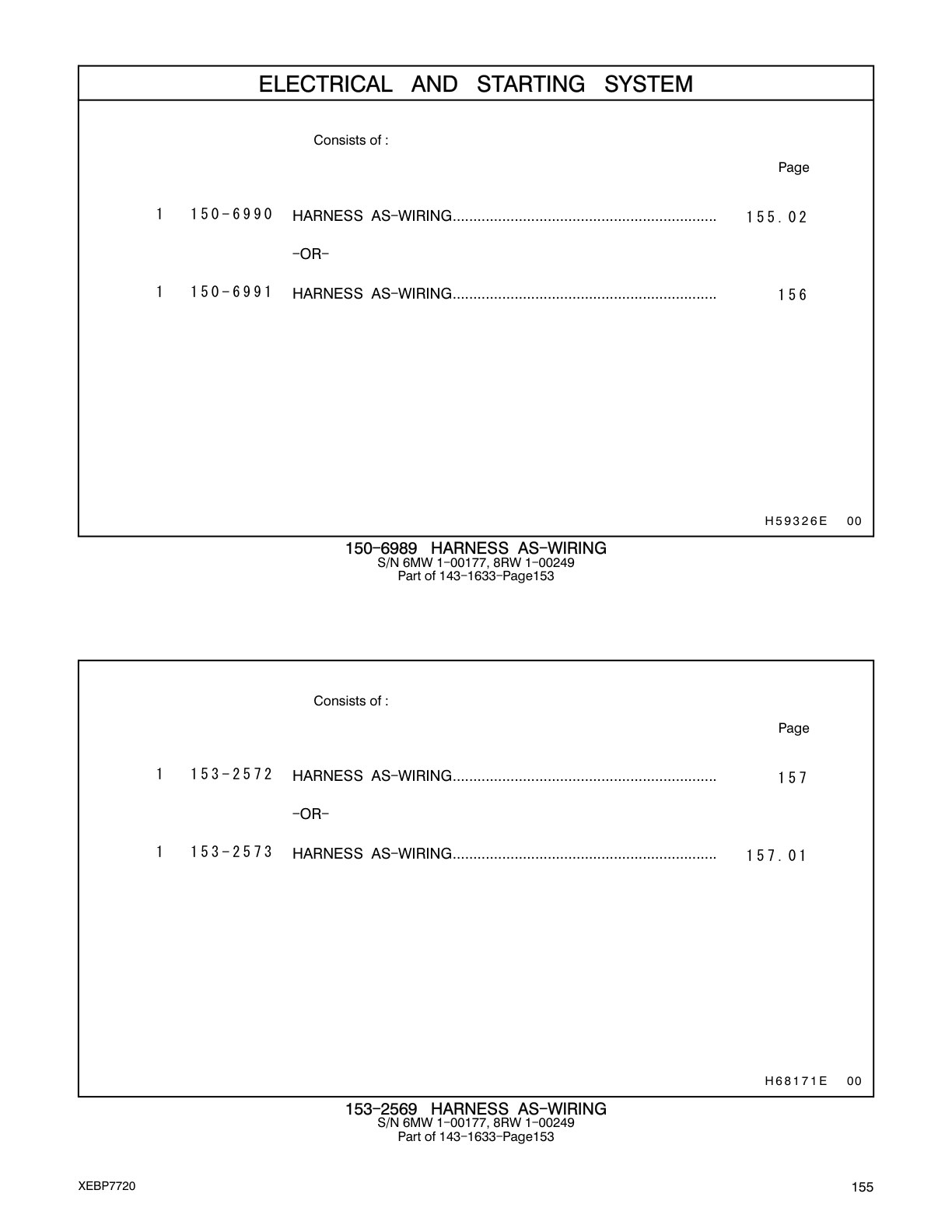 153-2572 HARNESS AS-WIRING CAT parts manual diagram