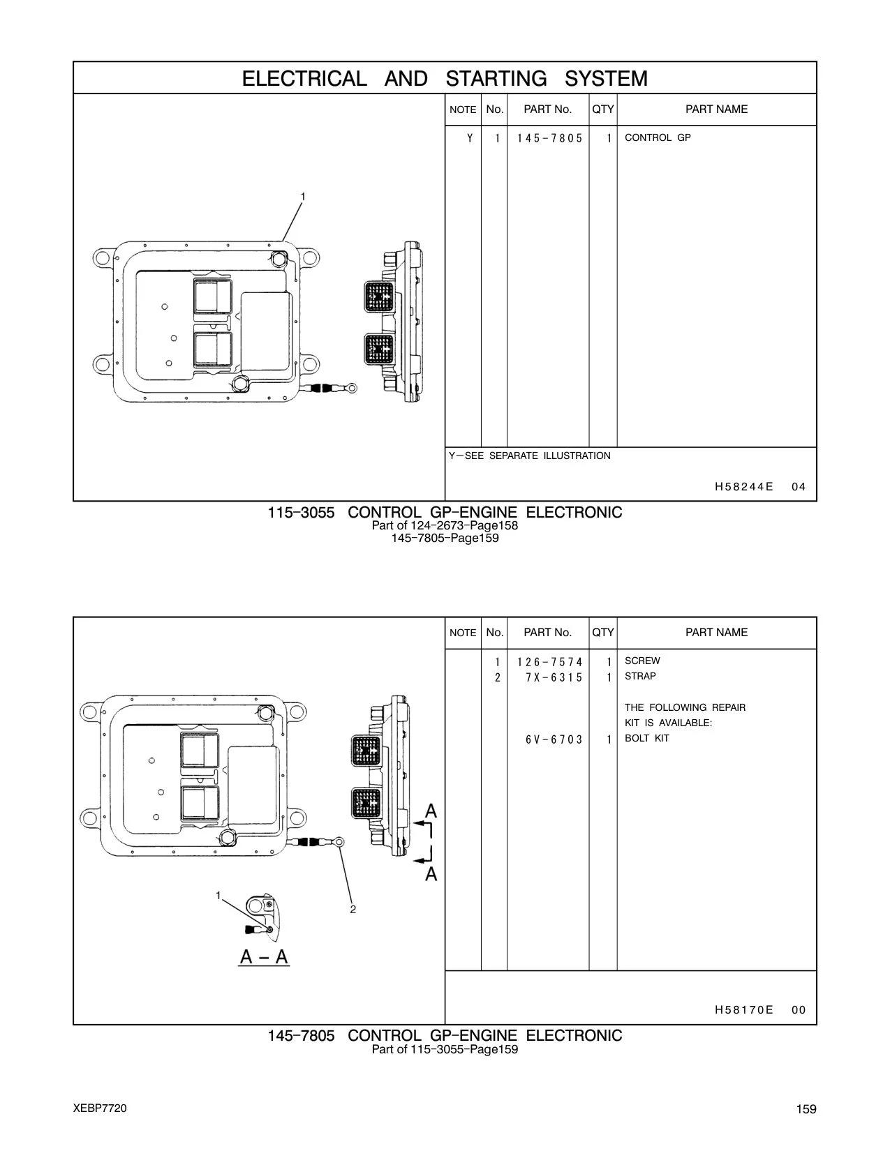 145-7805 CONTROL GP CAT parts manual diagram