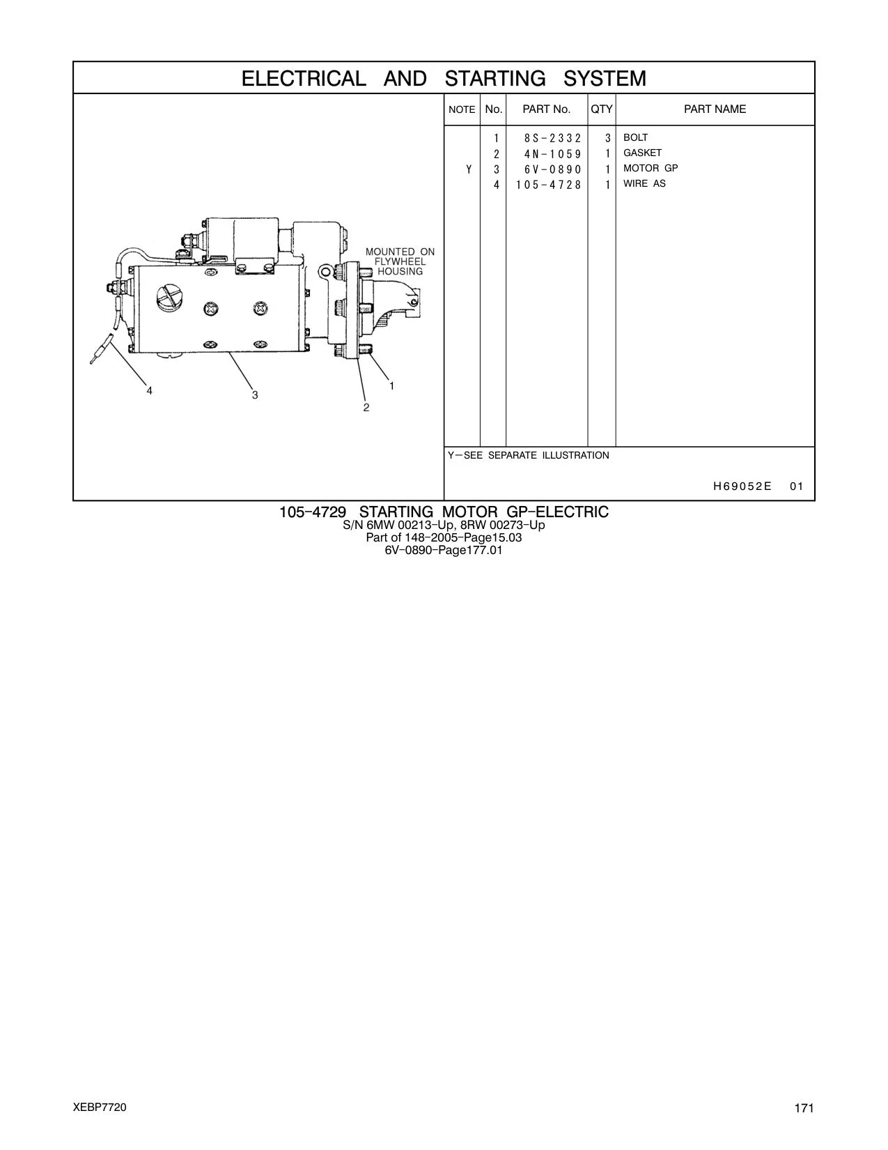 6V-0890 MOTOR GP CAT parts manual diagram