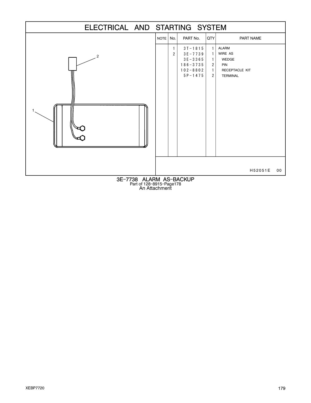 3T-1815 ALARM CAT parts manual diagram