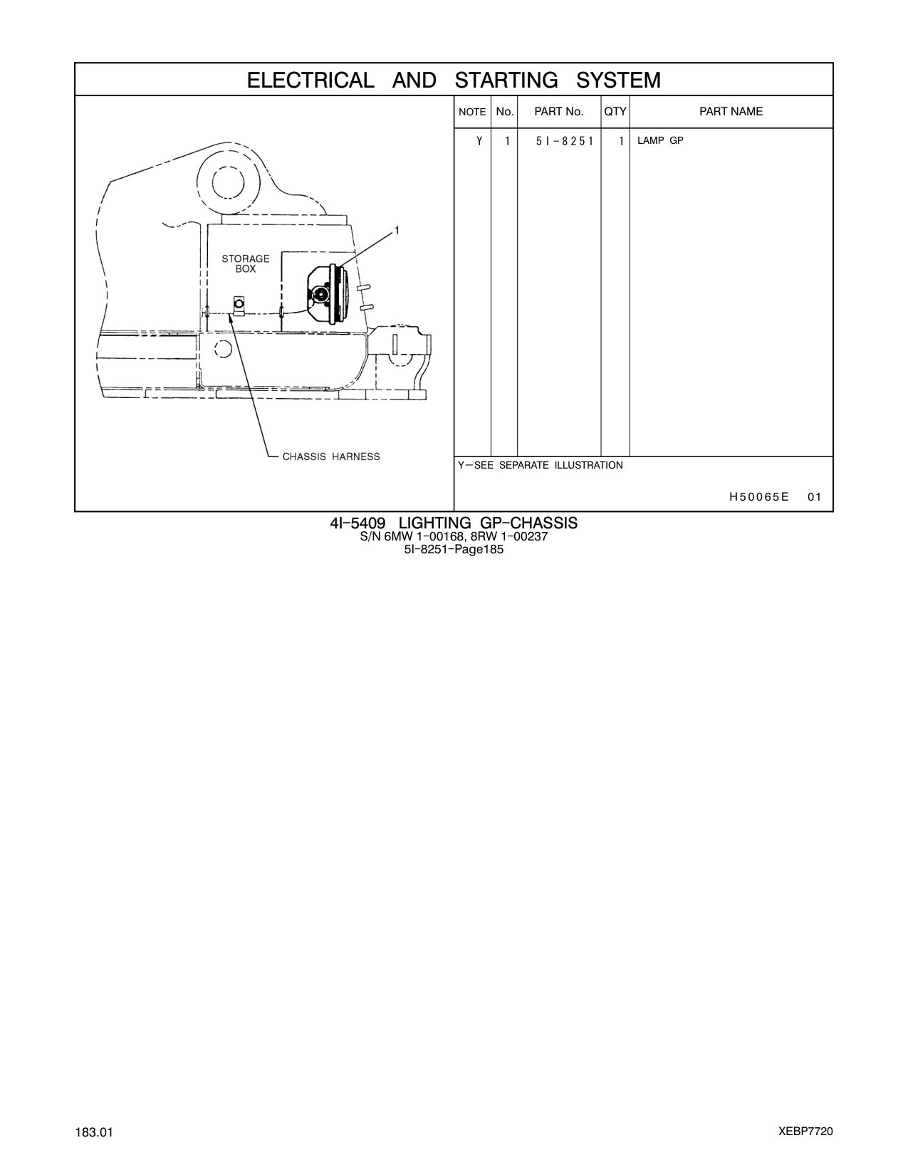 5I-8251 LAMP GP CAT parts manual diagram