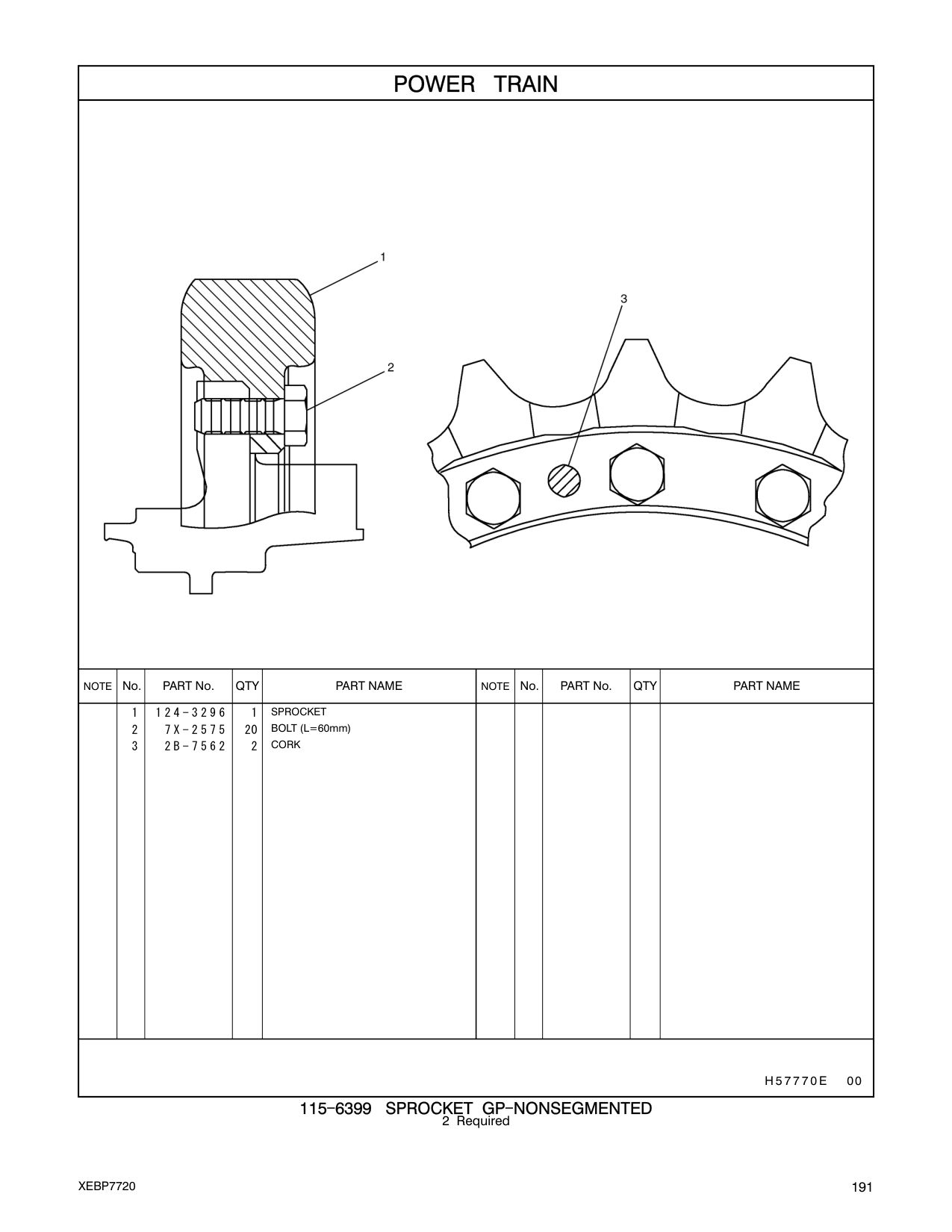 2B-7562 CORK CAT parts manual diagram