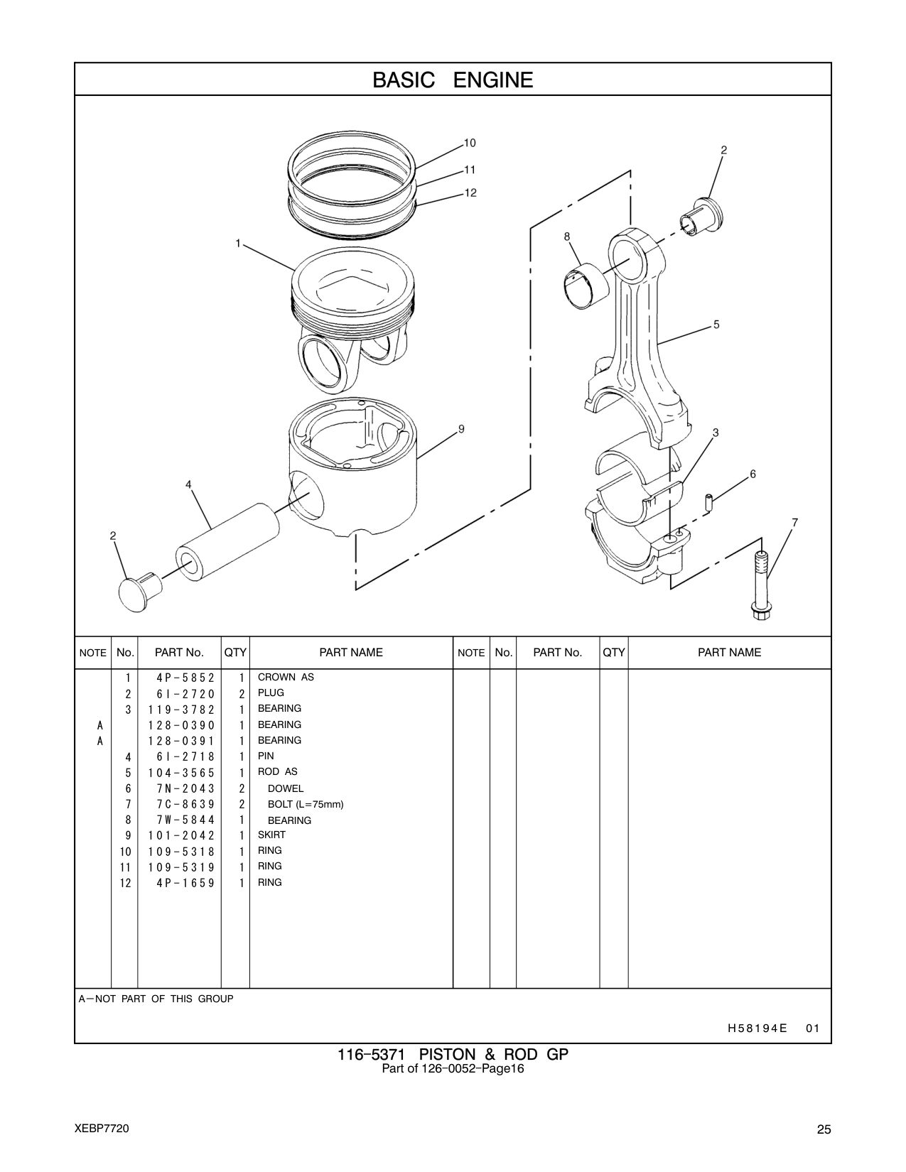 104-3565 ROD AS CAT parts manual diagram