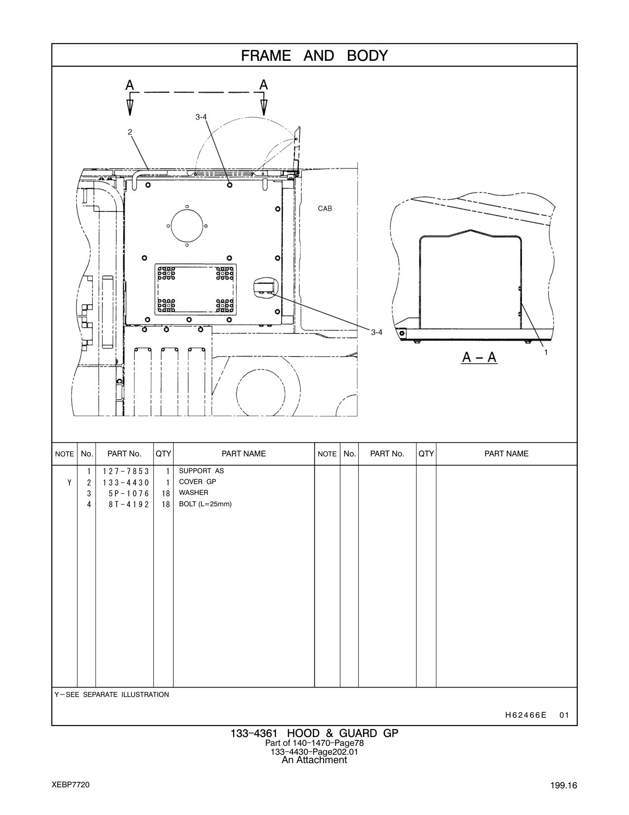 127-7853 SUPPORT AS CAT parts manual diagram